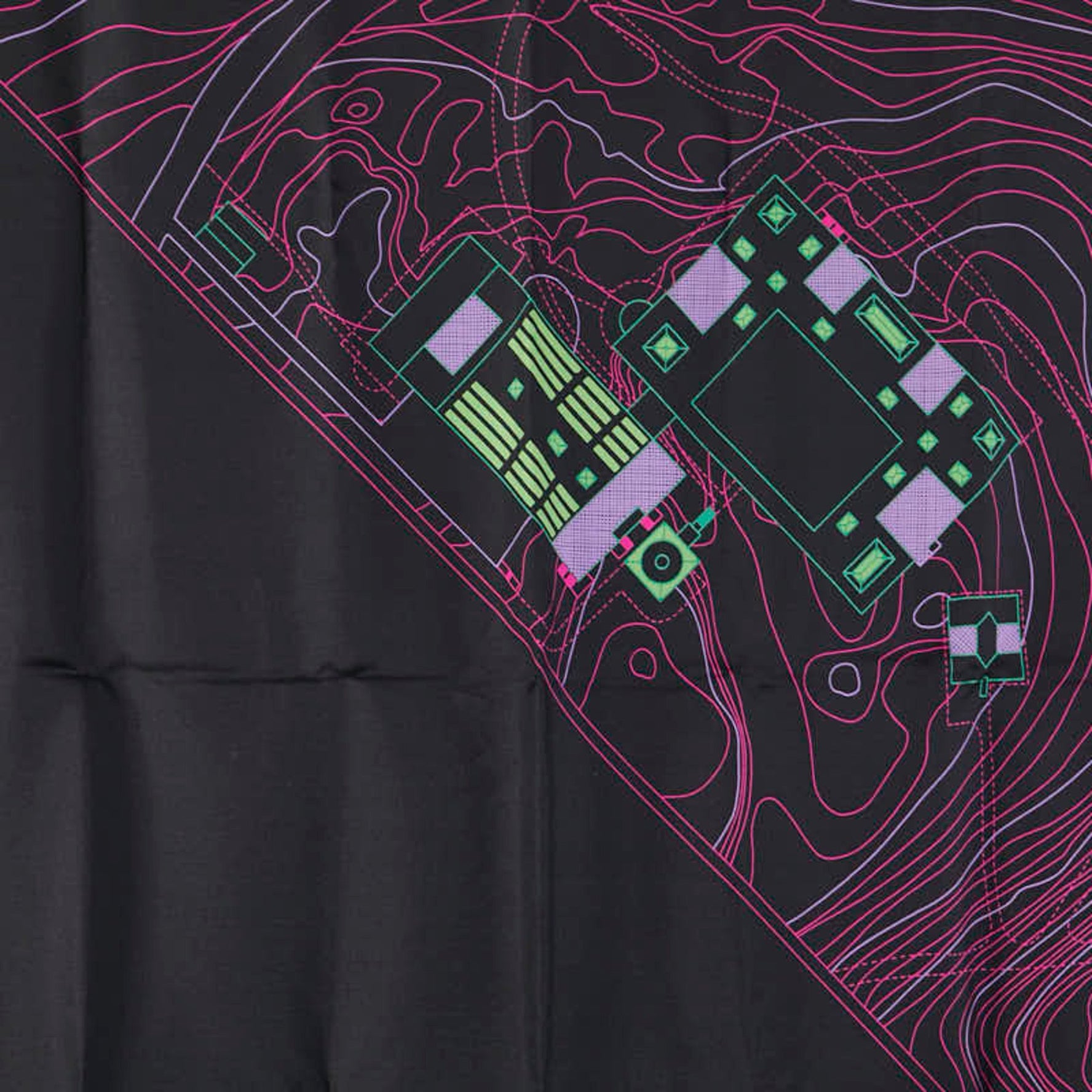 Louis Vuitton Scarf Muffler Black Multicolor Silk