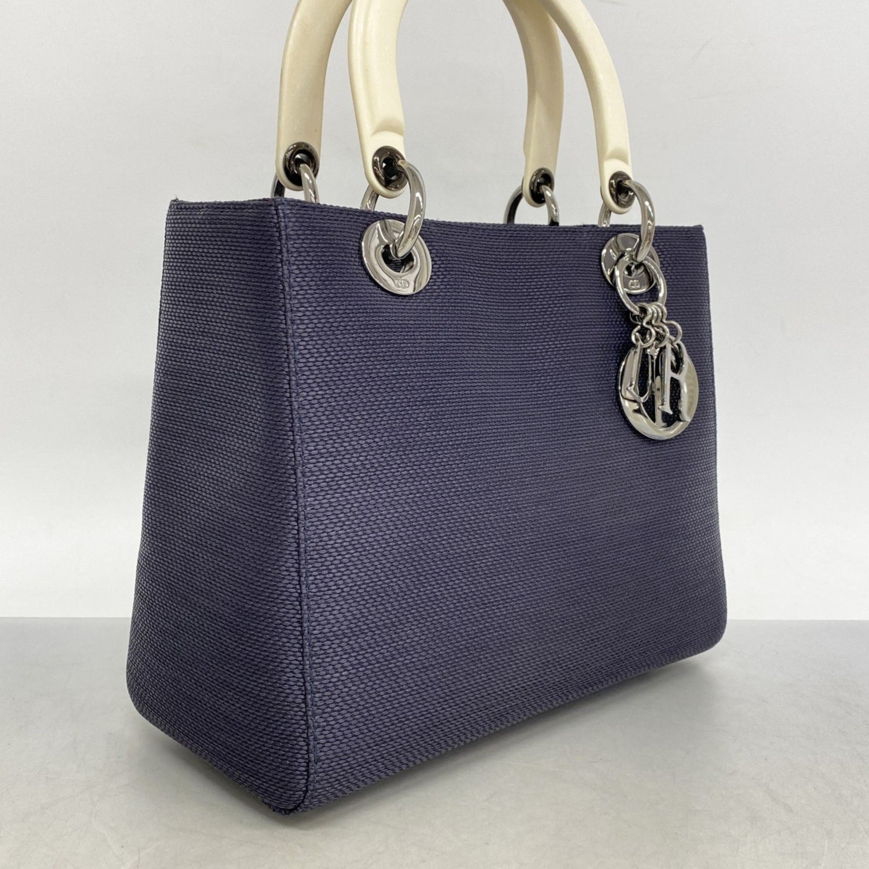 Christian Dior Lady Canvas Navy Handbag for Women