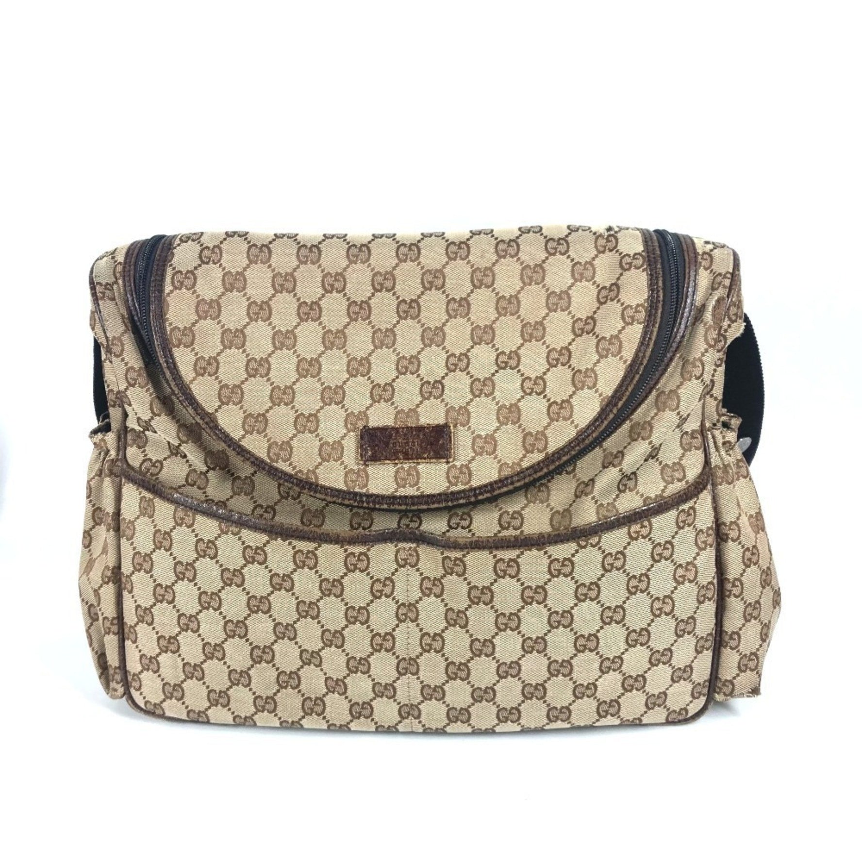 GUCCI GG Mother's Bag, Crossbody Shoulder Canvas Leather, Beige