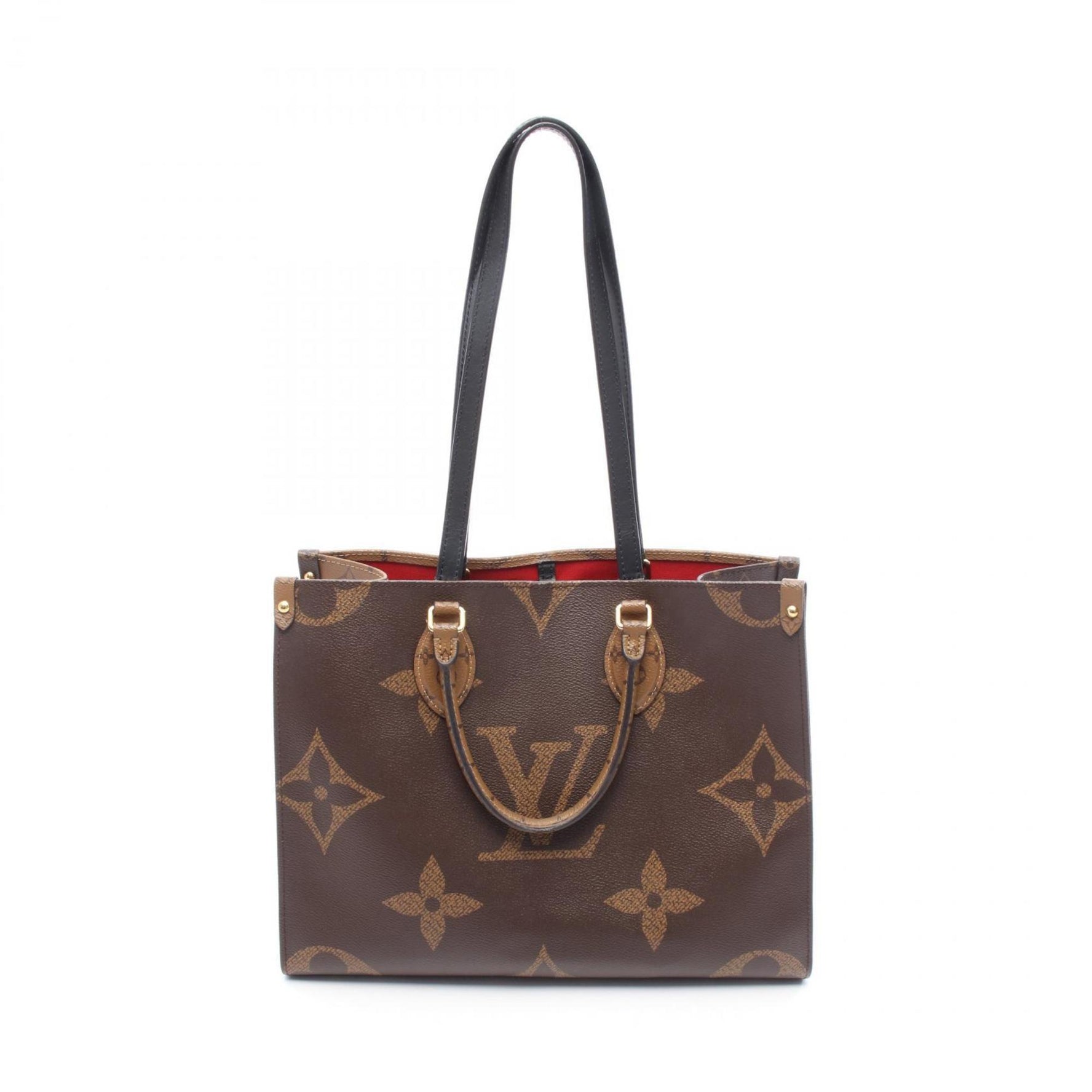 Louis Vuitton On the Go MM Tote Bag, PVC-Coated Canvas and Leather, Monogram Giant Reverse, Brown/Beige