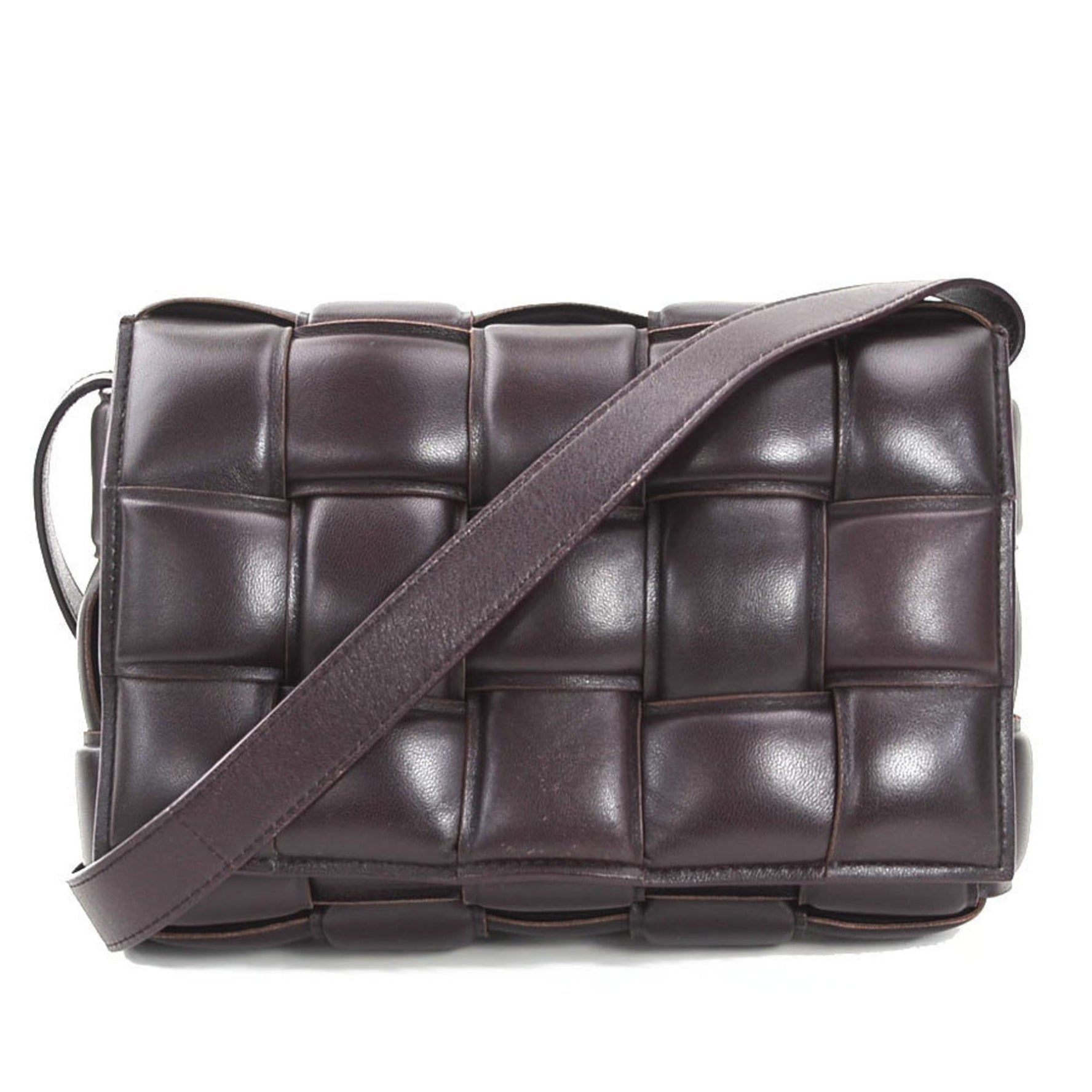 Bottega Veneta Padded Cassette Shoulder Bag, Leather, Dark Brown