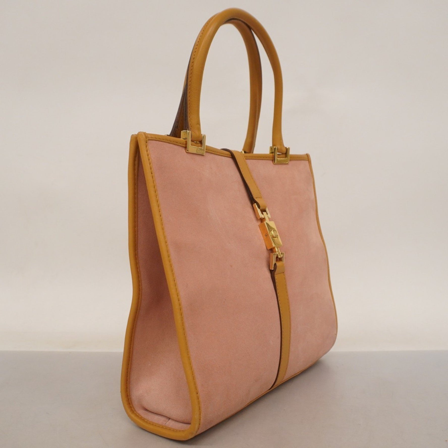 Gucci Jackie 002 1065 Suede Handbag in Pink and Beige