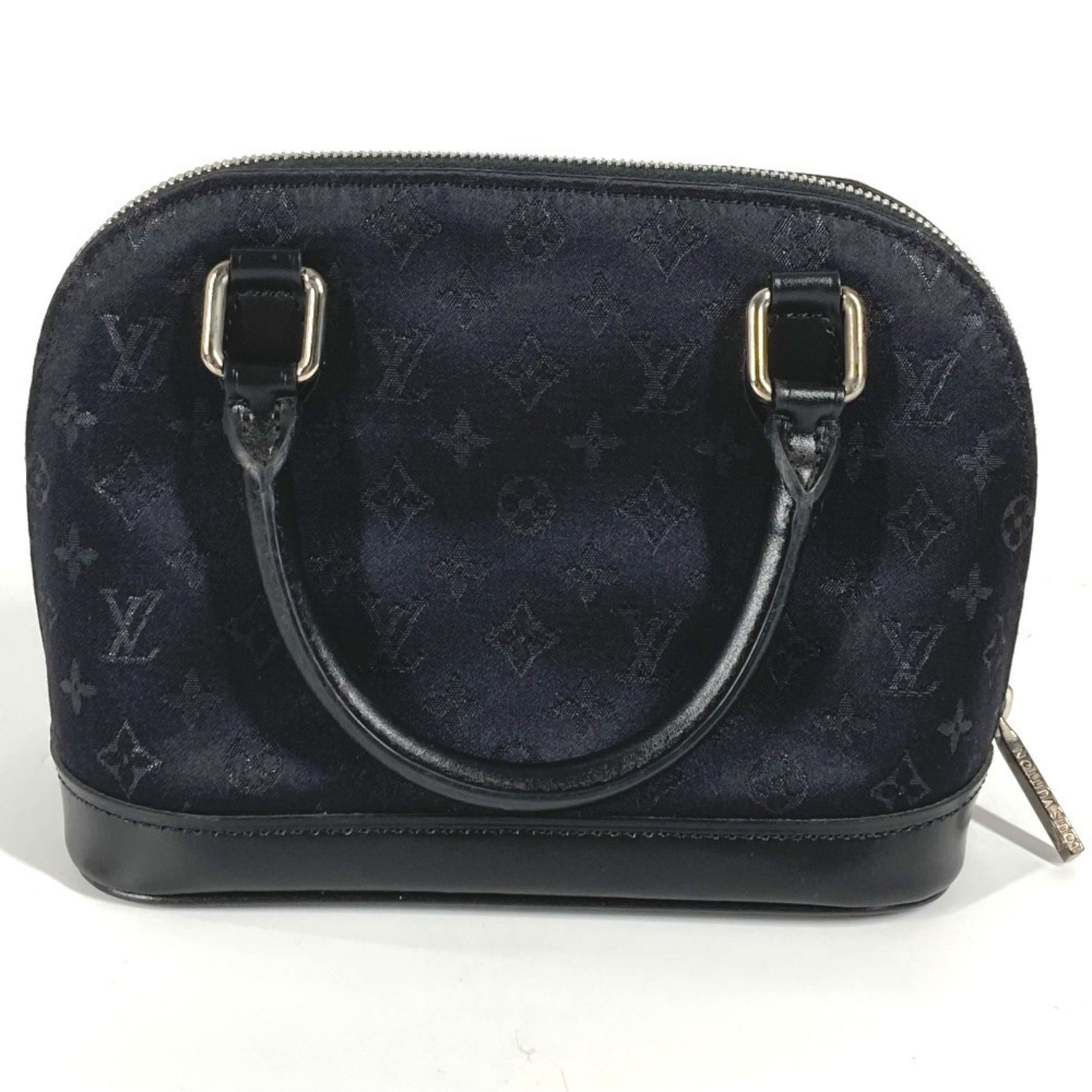 Louis Vuitton Monogram Satin Little Alma Bag Mini Pouch Handbag Leather Noir Black