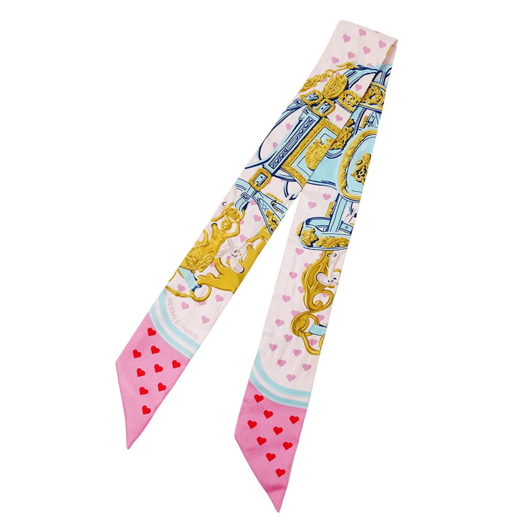 Hermes Hermès Brides de Gala Love scarf/muffler made of silk in pink and multicolor.
