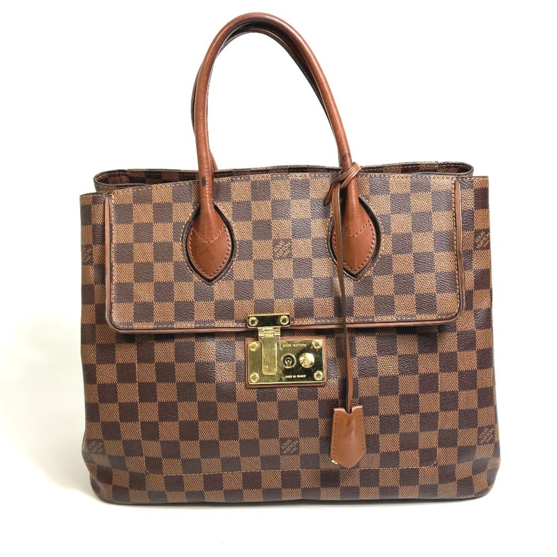 LOUIS VUITTON N41273 Damier Ascot Tote Bag, Handbag, Canvas, Women's, Ebene, Brown