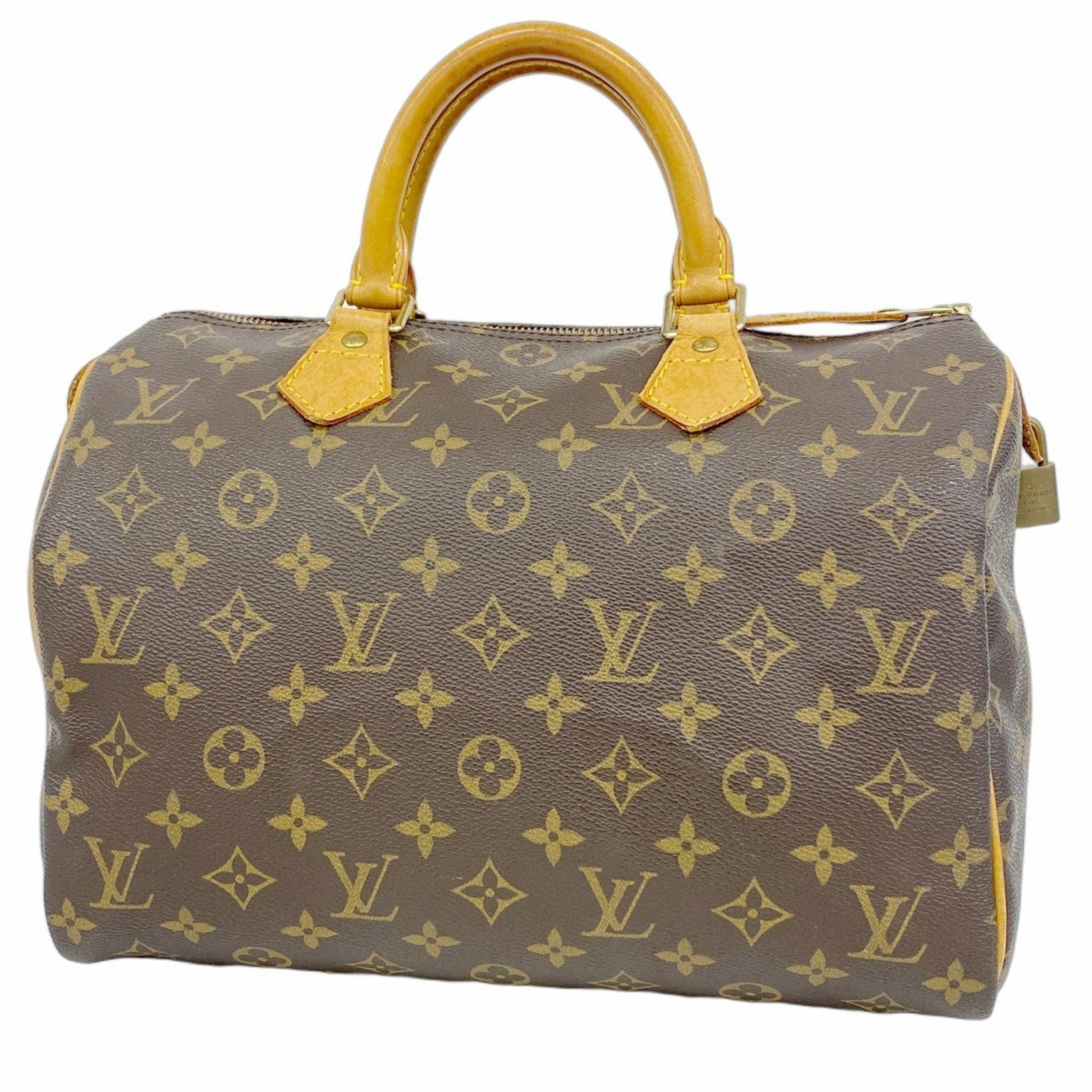 Louis Vuitton Monogram Speedy 30 Handbag Brown Women's