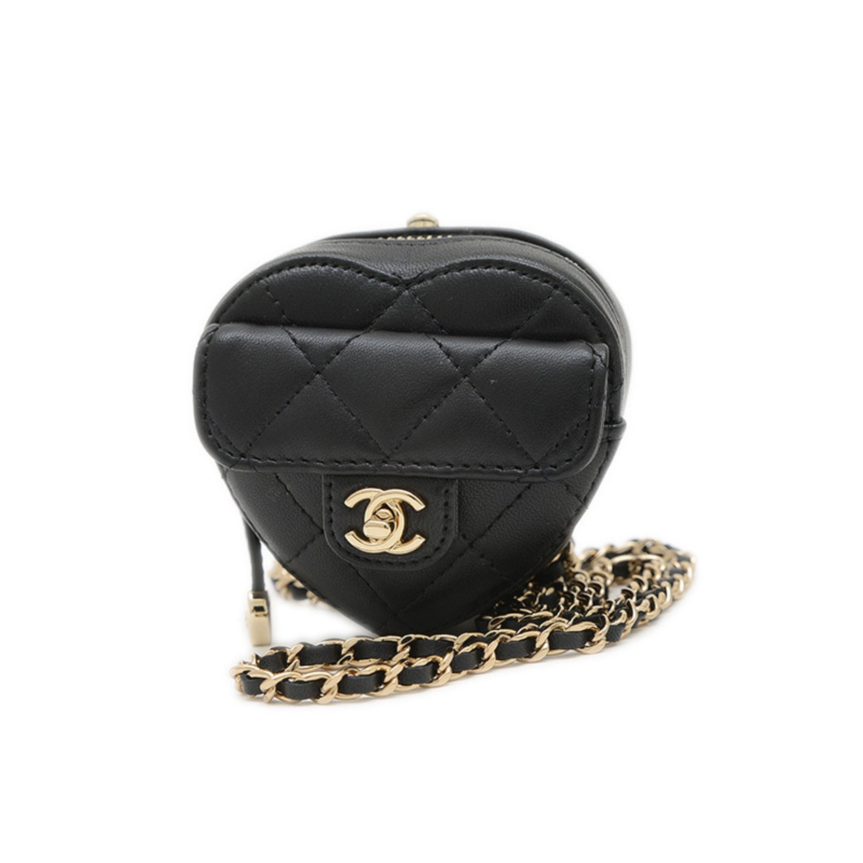 Chanel Matelasse Heart Shape Chain Shoulder Wallet/Coin Case