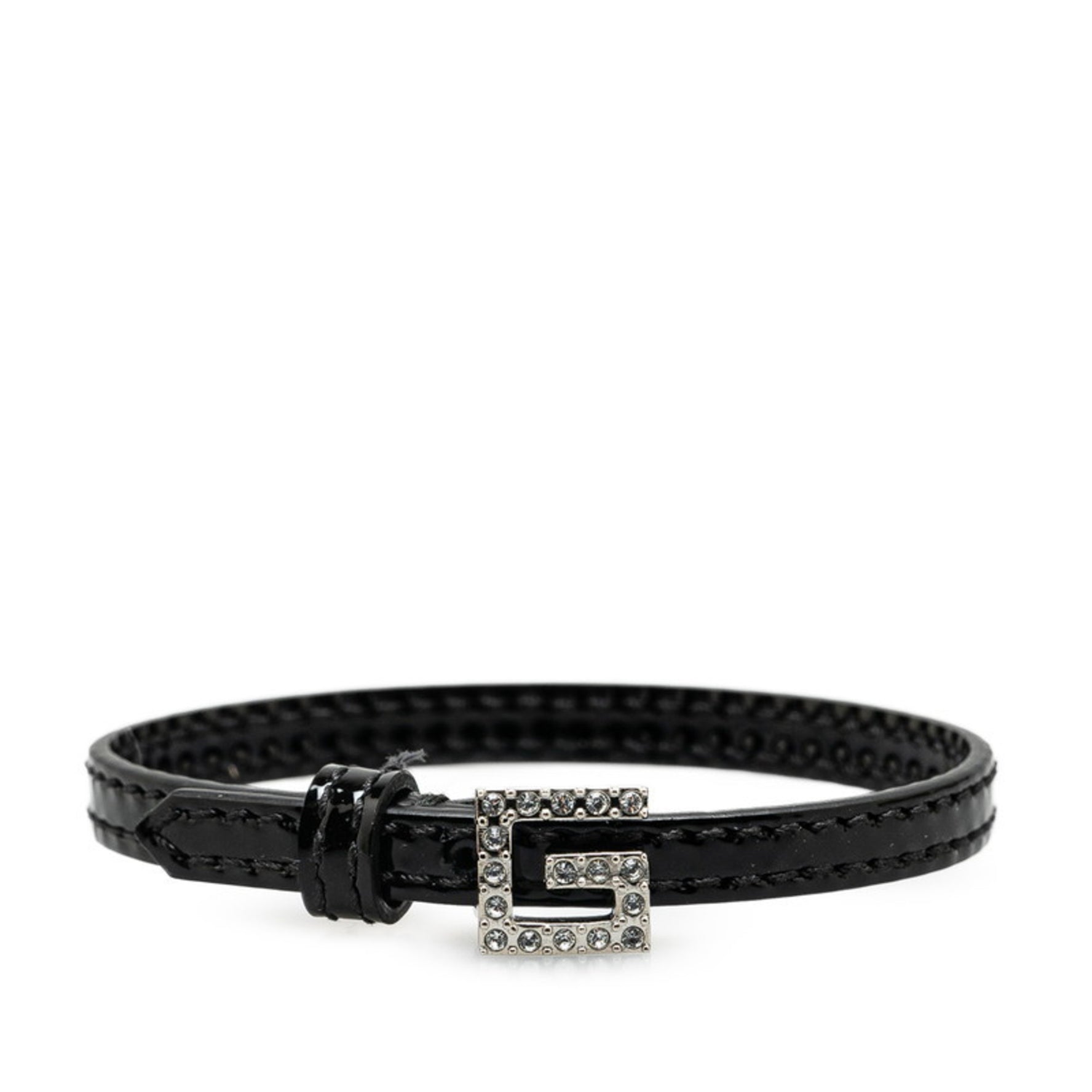 Gucci Square G Rhinestone Bracelet Leather