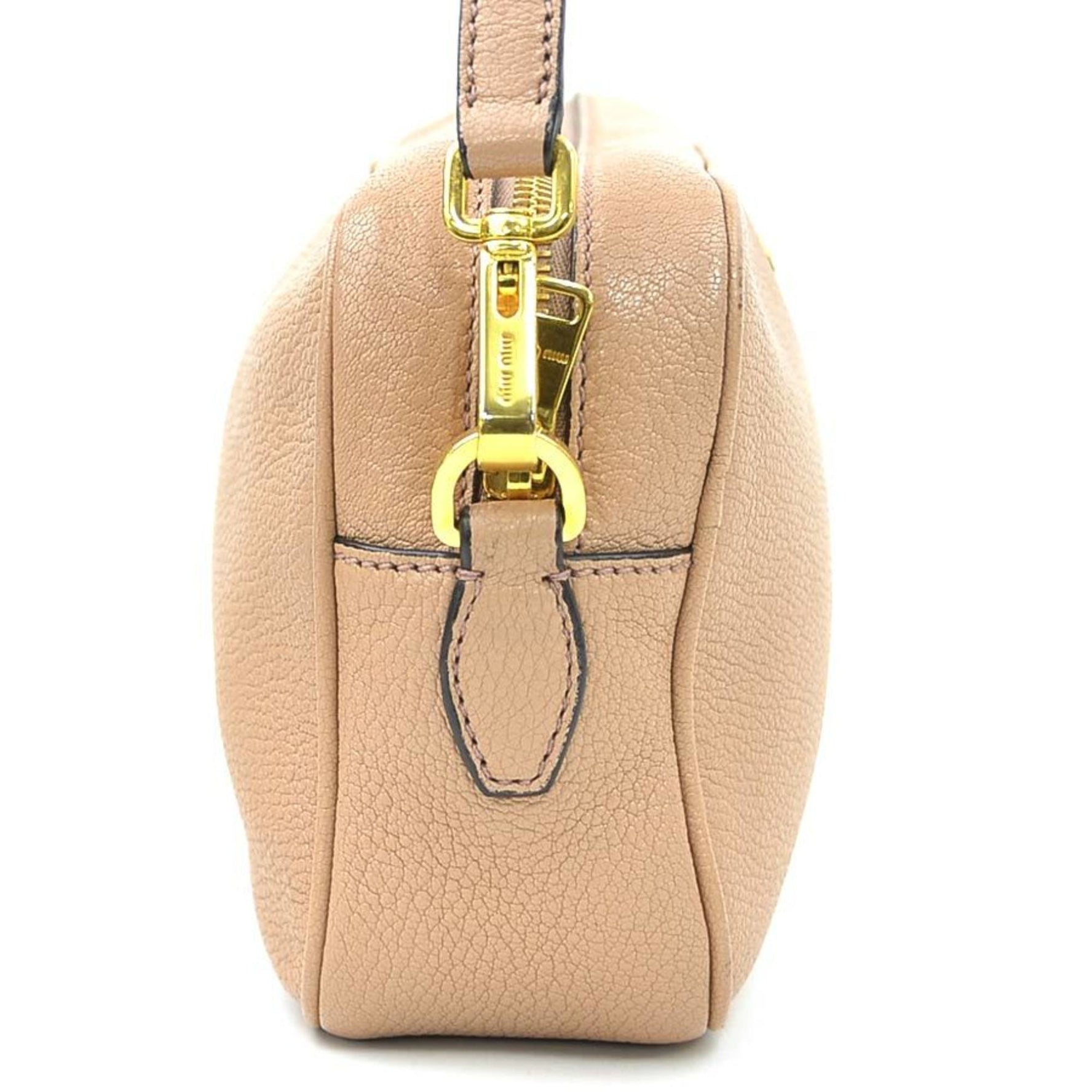 Miu Miu Miu shoulder bag leather pink beige ladies
