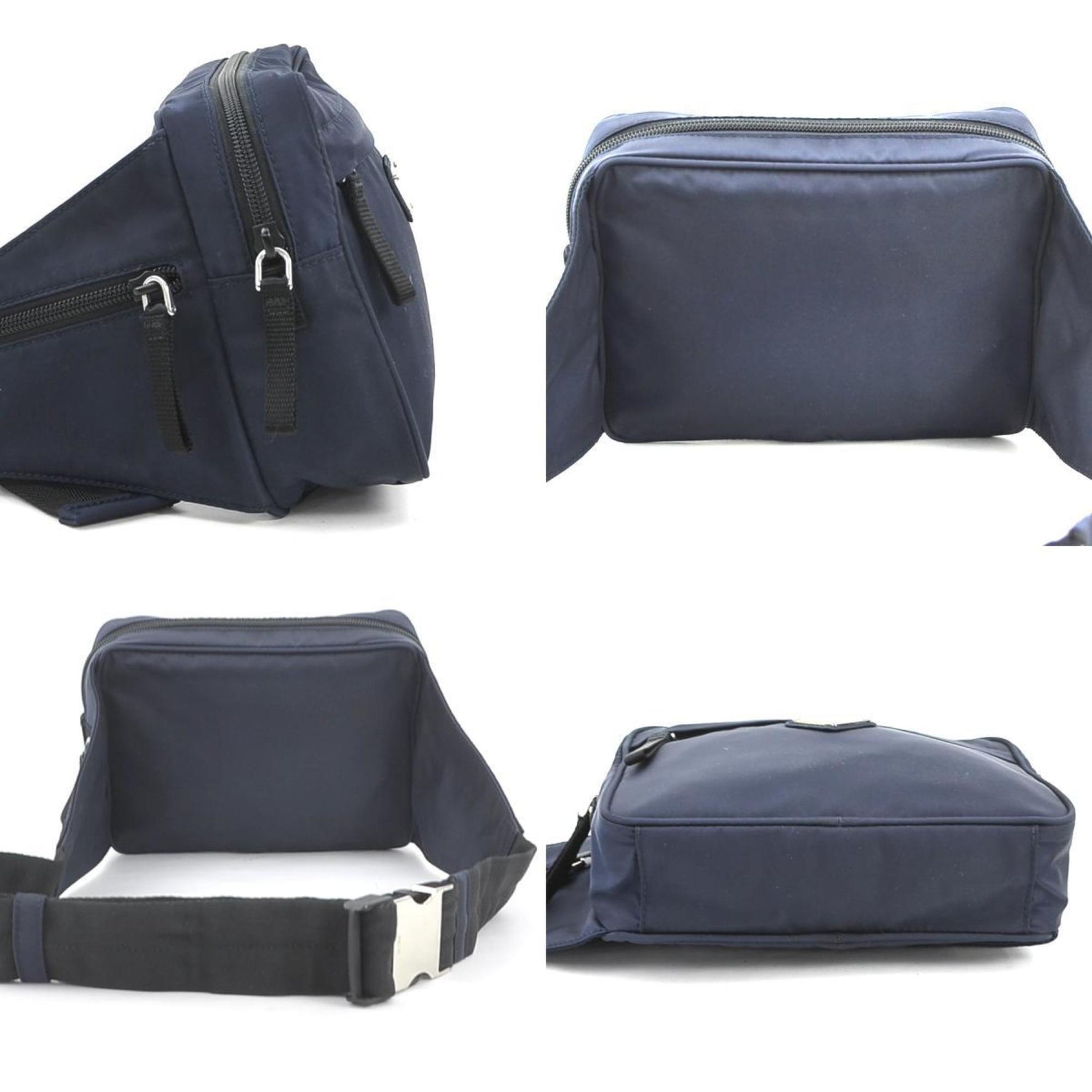 PRADA Waist Bag Body Nylon Navy Men's Women's 90112g