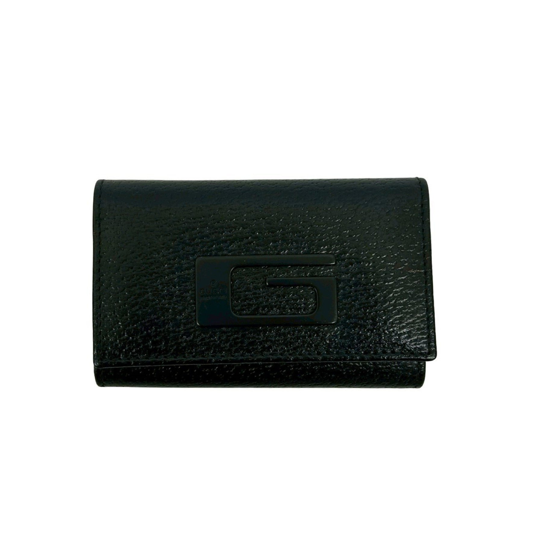 GUCCI G logo plate leather tri-fold key case, holder, cover