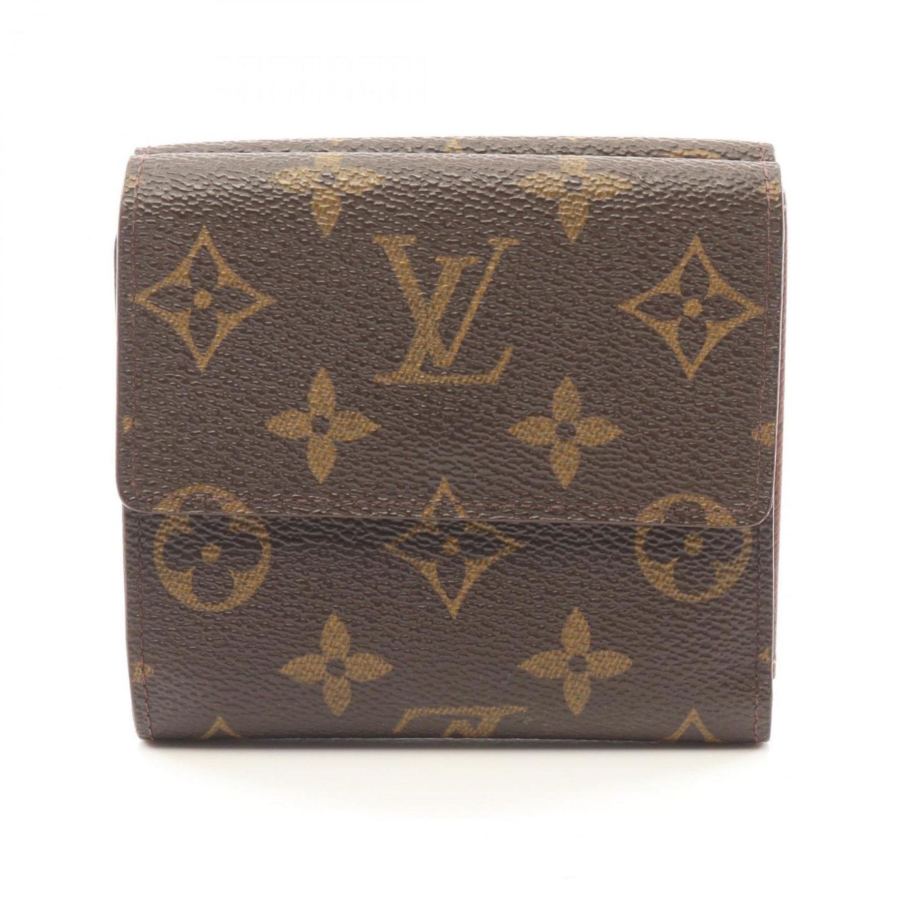 Louis Vuitton LOUIS VUITTON Porte Monnaie Bi-E Carte Credit Tri-fold Wallet Coated Canvas Leather Monogram Women's Brown M61652