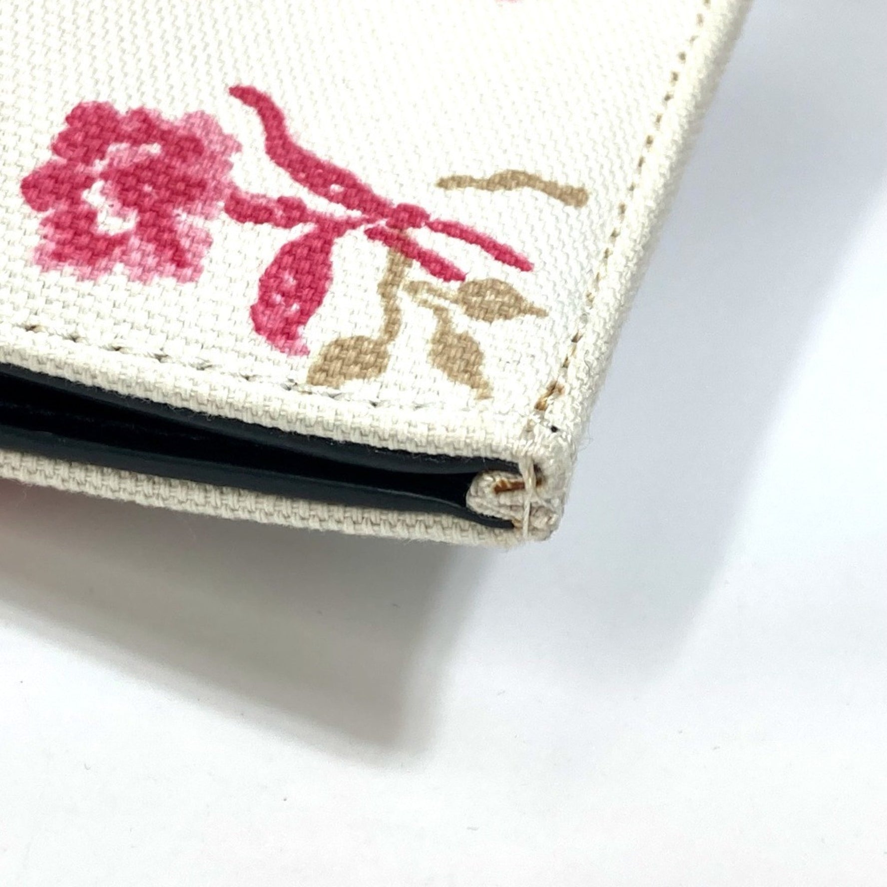LOEWE Floral Print Shoulder Bag/Tote Bag in Canvas/Leather, White