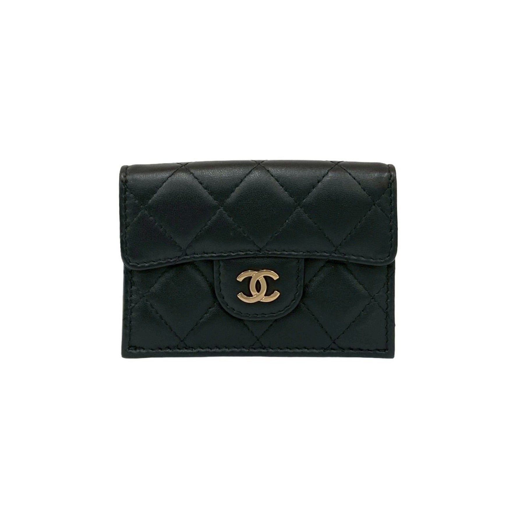CHANEL Matelasse Coco Mark Lambskin Tri-fold Wallet