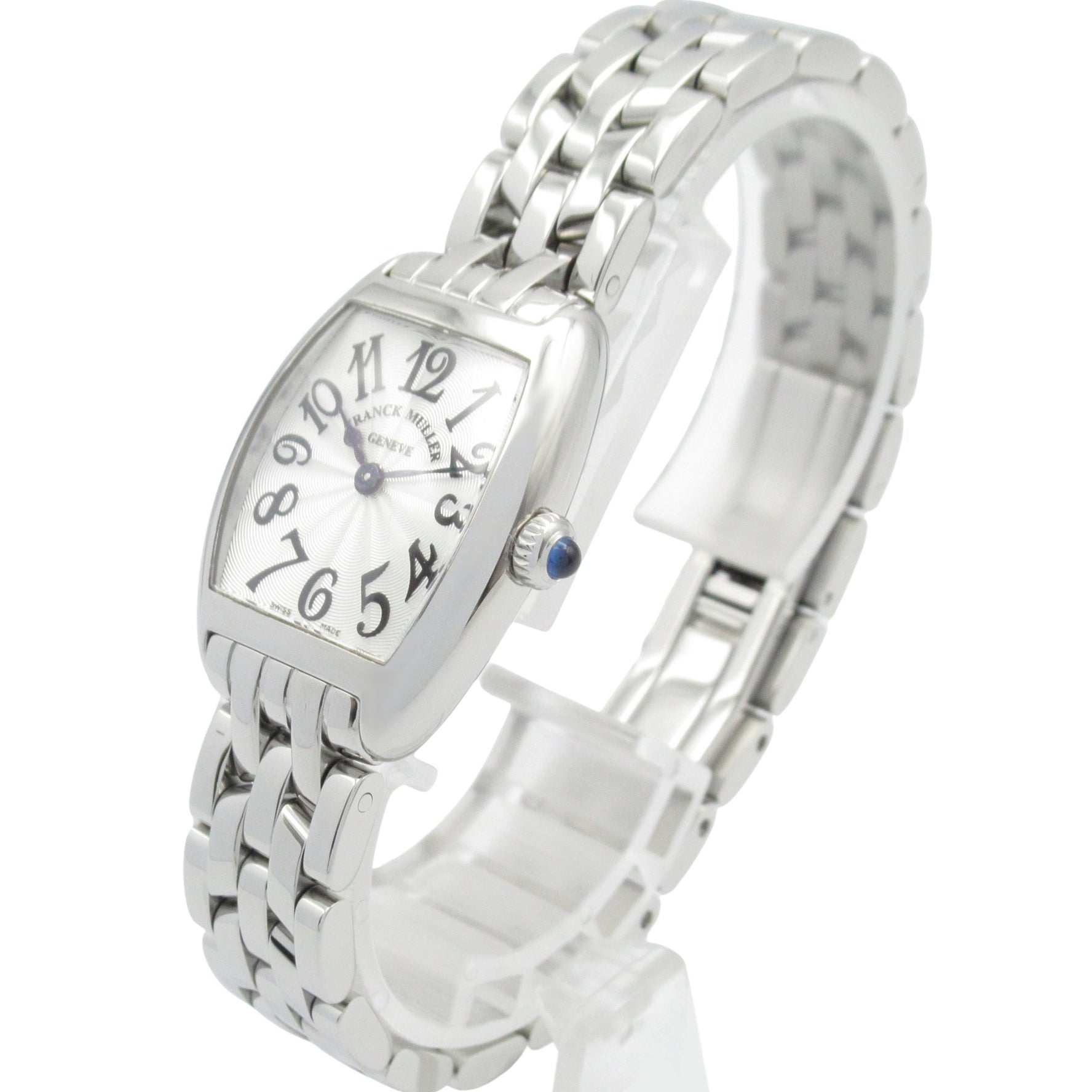 Franck Muller Tonneau Curvex Intermediaire Stainless Steel Watch, Silver