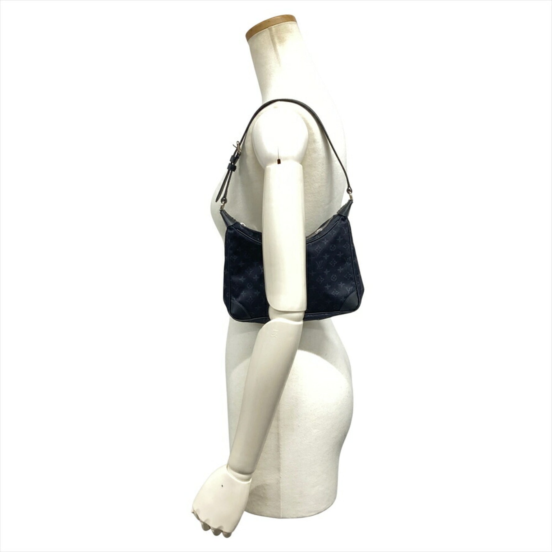 Louis Vuitton Little Boulogne Noir Shoulder Bag Monogram Satin Black