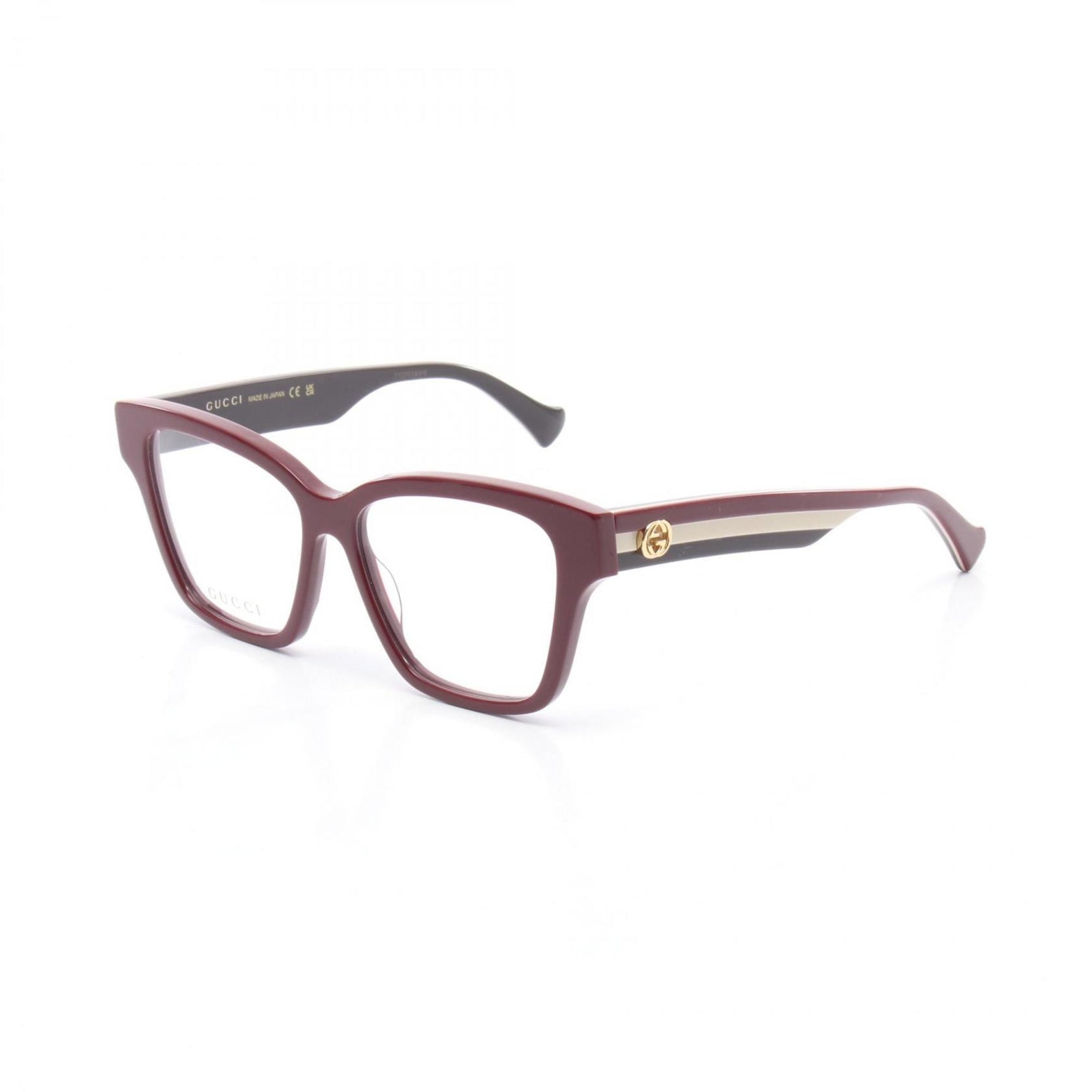 Gucci Interlocking G Glasses, Plastic, Bordeaux, Ivory, Brown