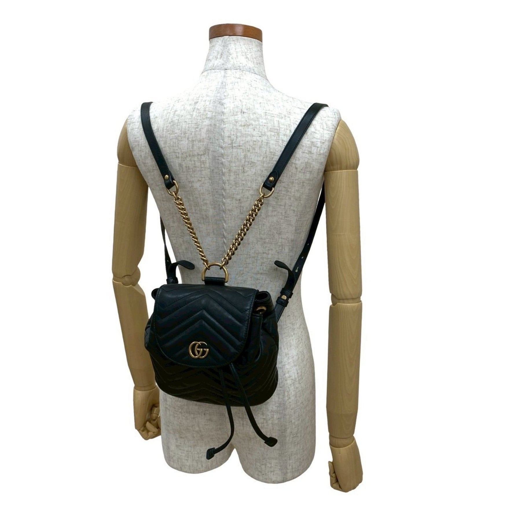 GUCCI GG Marmont logo hardware leather mini rucksack/daypack in