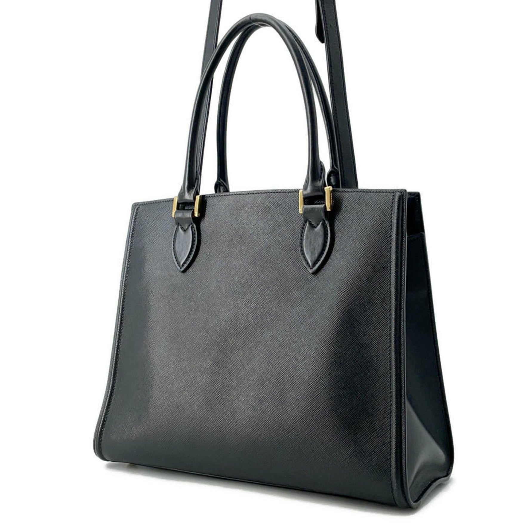 Prada Tote Bag Saffiano Leather 1BA227 PRADA 2way Shoulder Black