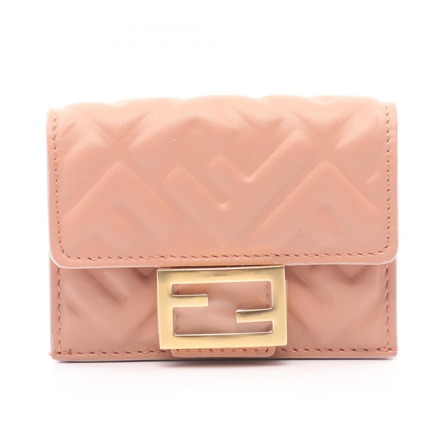 FENDI Baguette FF Tri-fold Wallet Leather