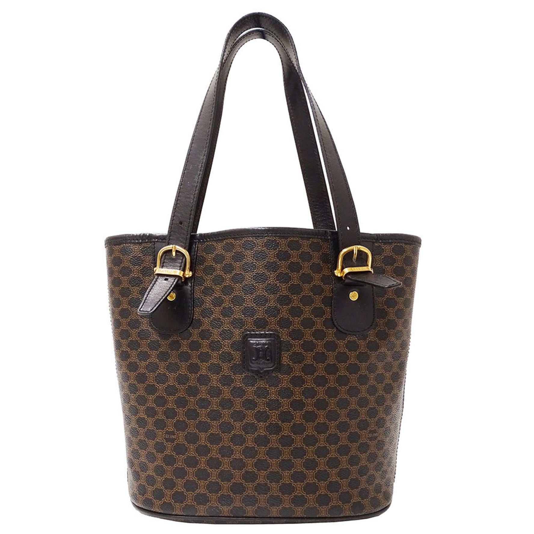 Celine Tote Bag Macadam Black Brown Handbag