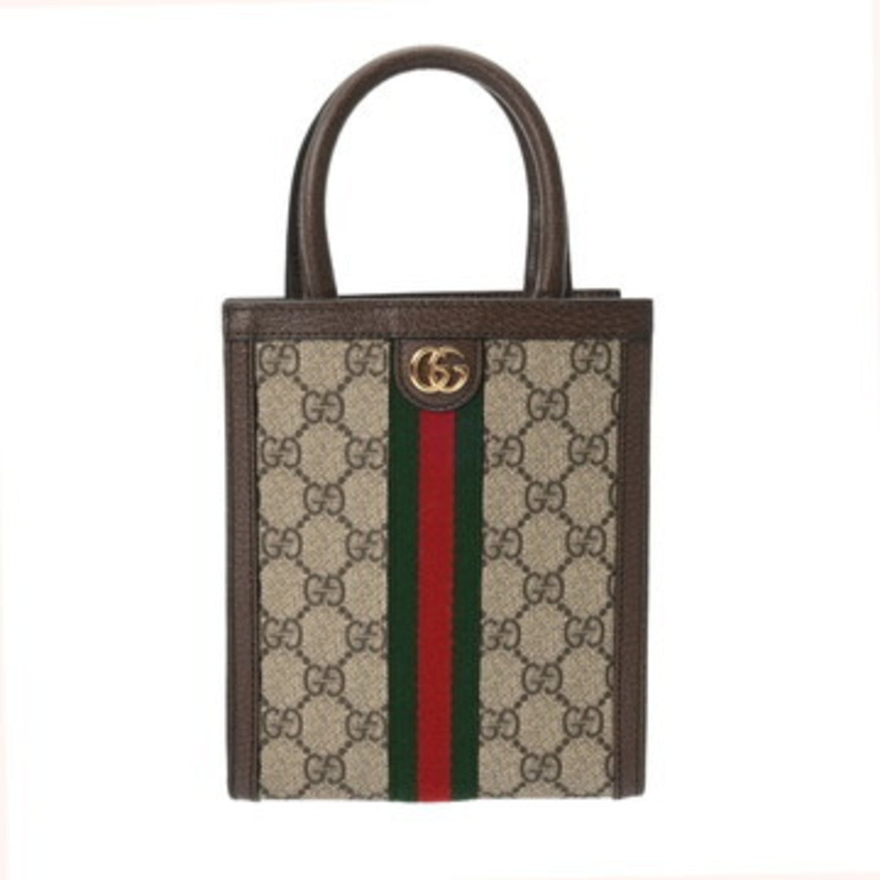 GUCCI Super Mini Bag, GG Supreme Canvas and Leather Handbag, Like New