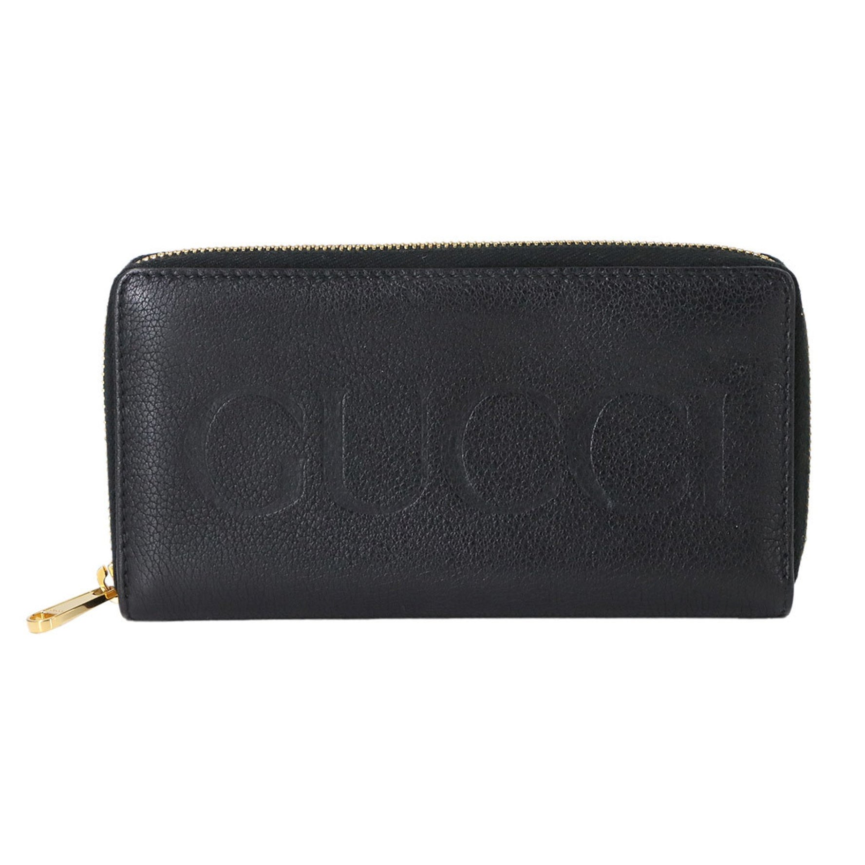 Gucci Round Long Wallet in Leather with Gold Hardware