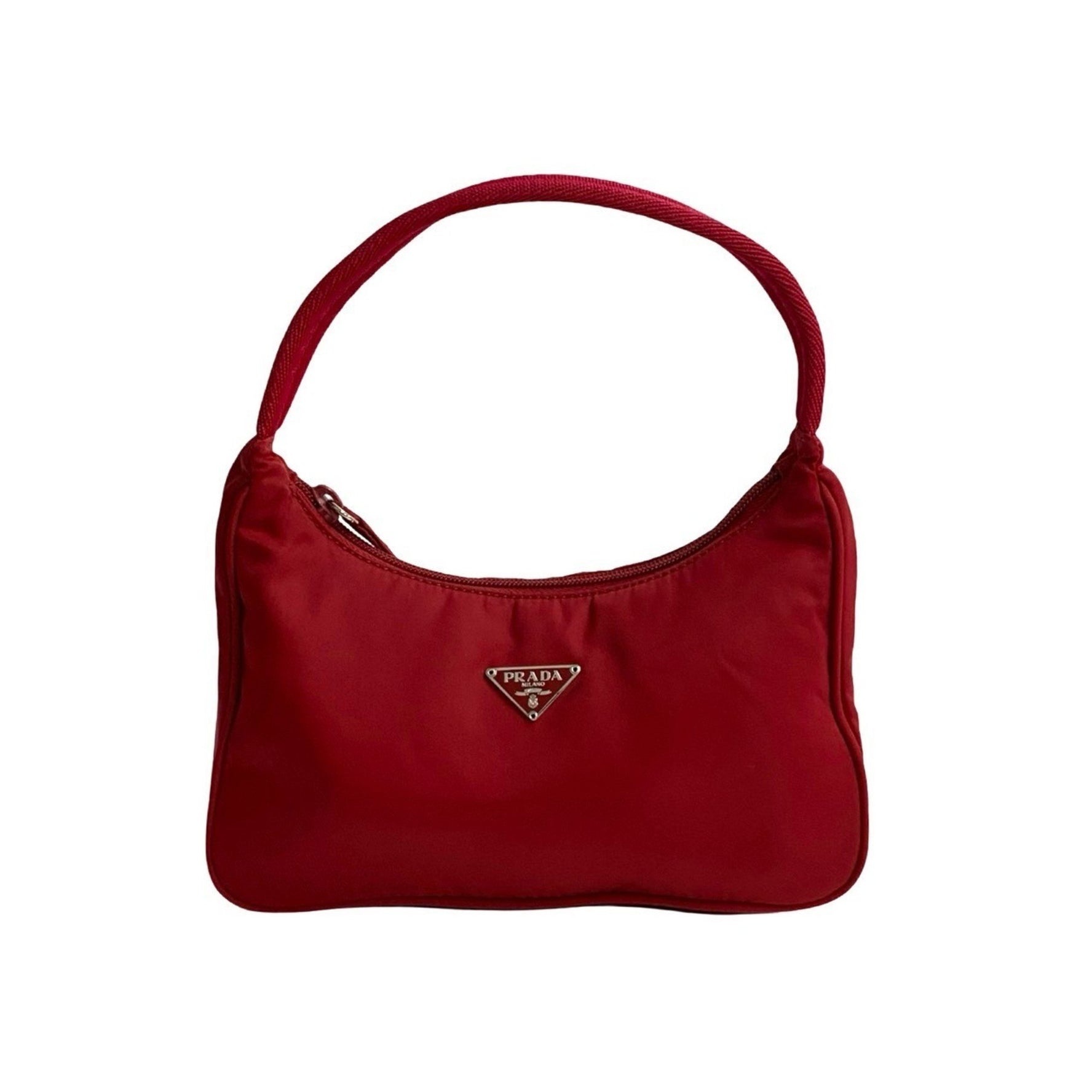 Prada Triangle Nylon Handbag red