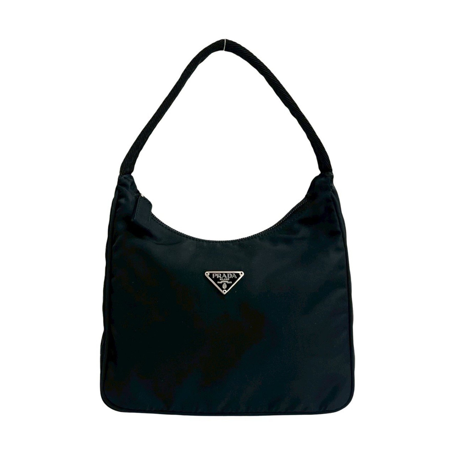 PRADA Triangle Logo Plate Tessuto Nylon Handbag, Mini Tote Bag, One-Shoulder