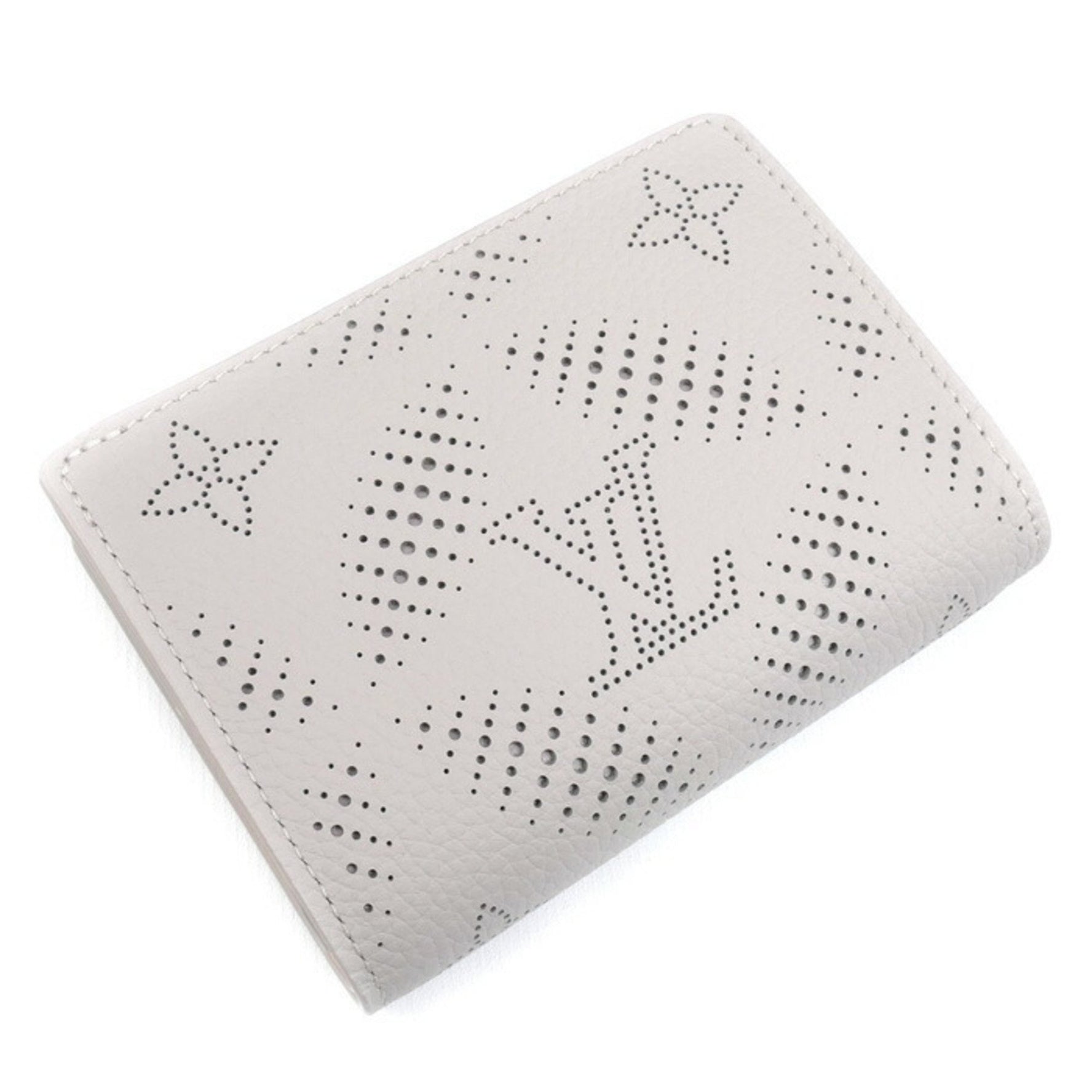 LOUIS VUITTON Portefeuille Bi-fold Wallet Mahina in Greige/Pink, with IC Chip
