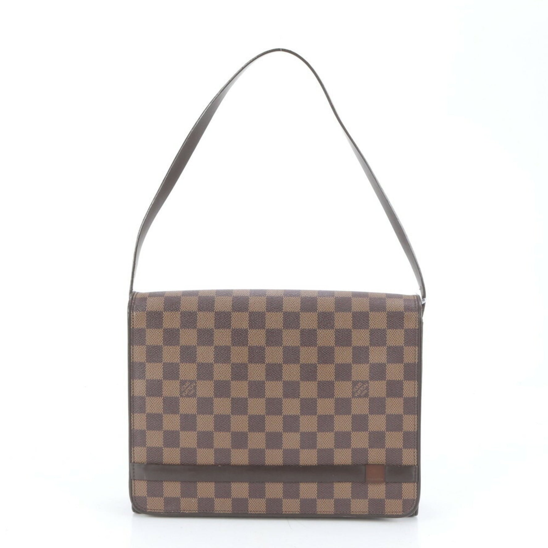 Louis Vuitton Damier Tribeca Carre N51161 Leather Square Shoulder Bag Tote Handbag Genuine Women's