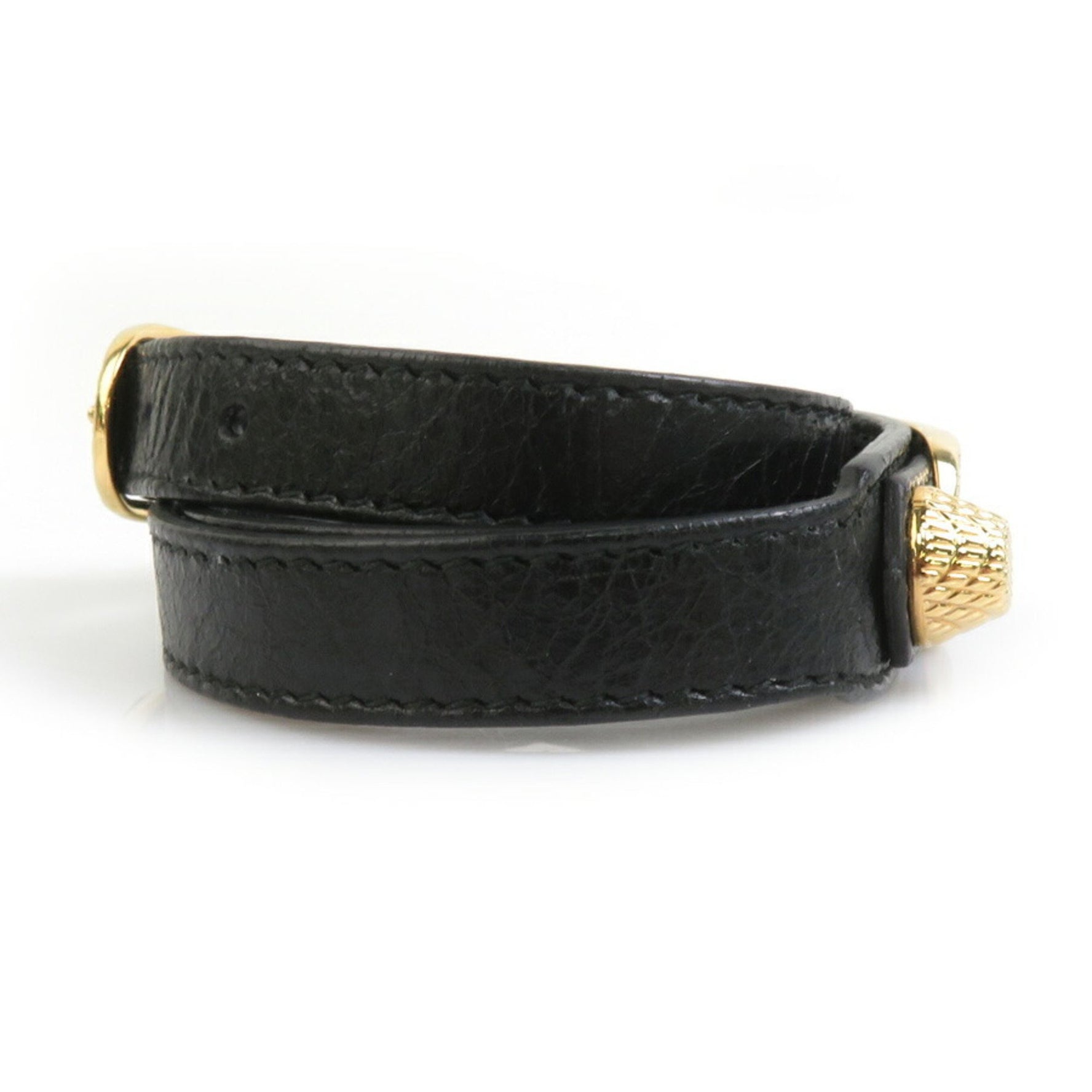 Balenciaga Bracelet in Black and Gold Leather for Men Women, h31349a