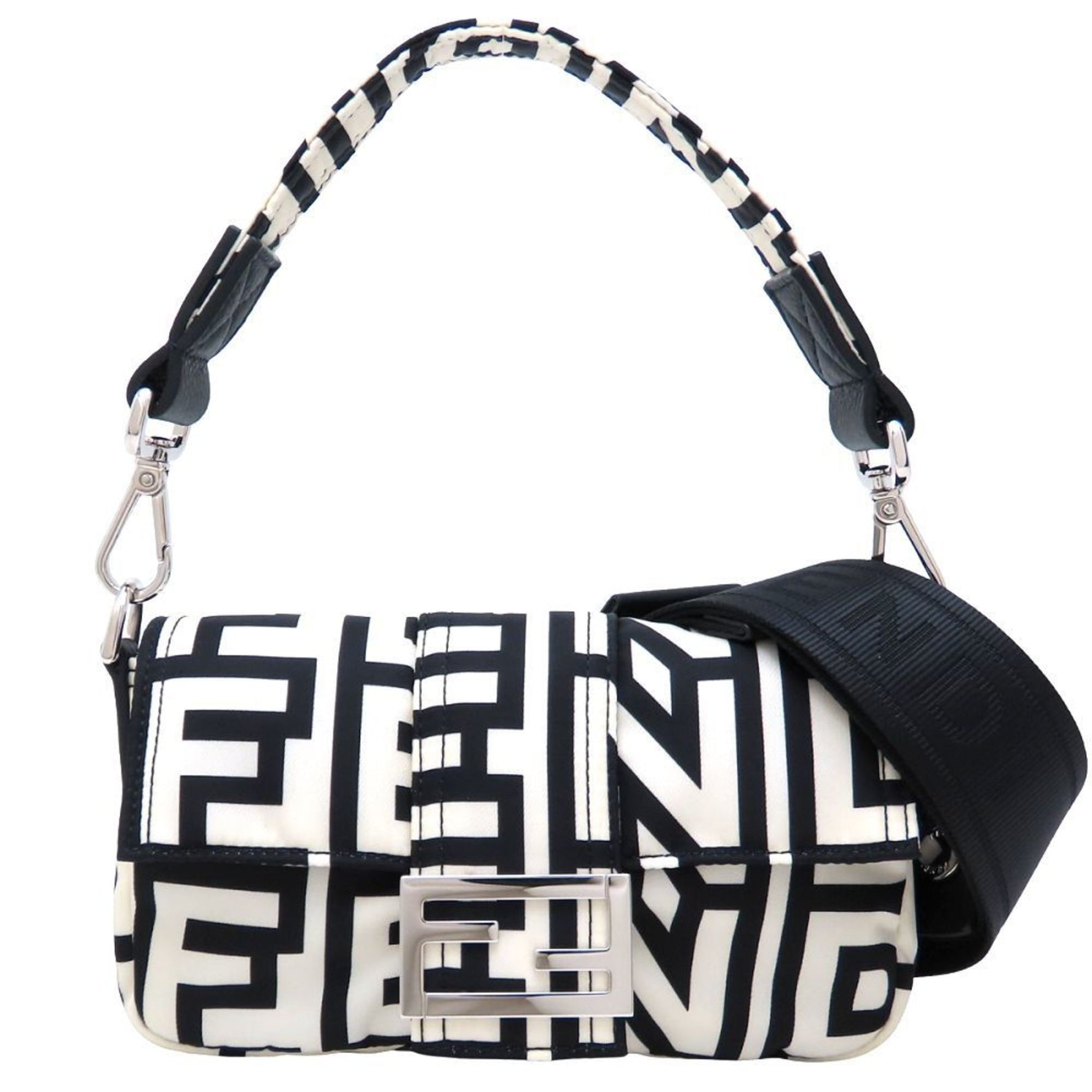 FENDI Bucket Mini Phone Case Marc Jacobs Collaboration, Nylon, Black and White