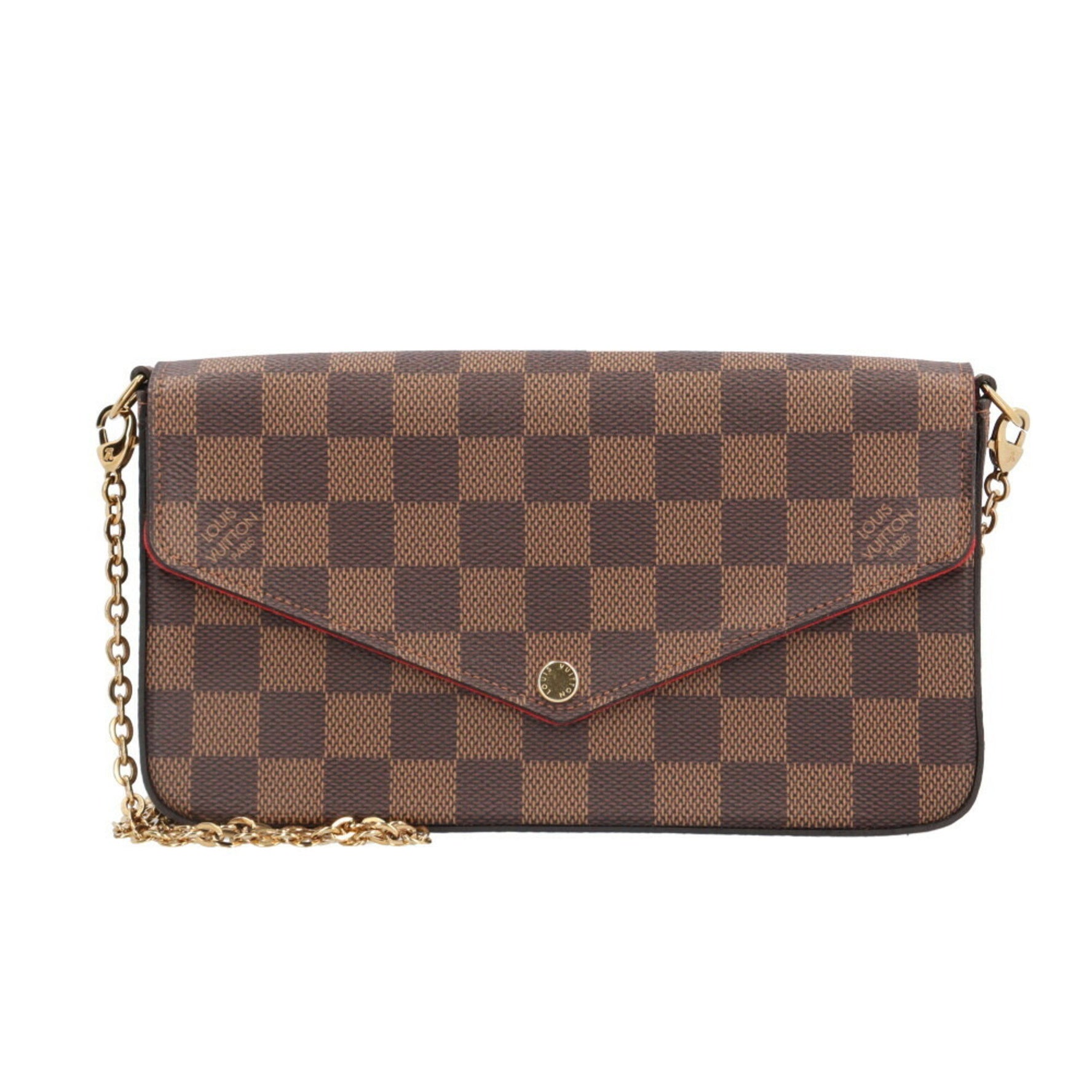 Louis Vuitton Pochette Felicie Damier Shoulder Bag Canvas N40492 Brown Women's LOUIS VUITTON Chain