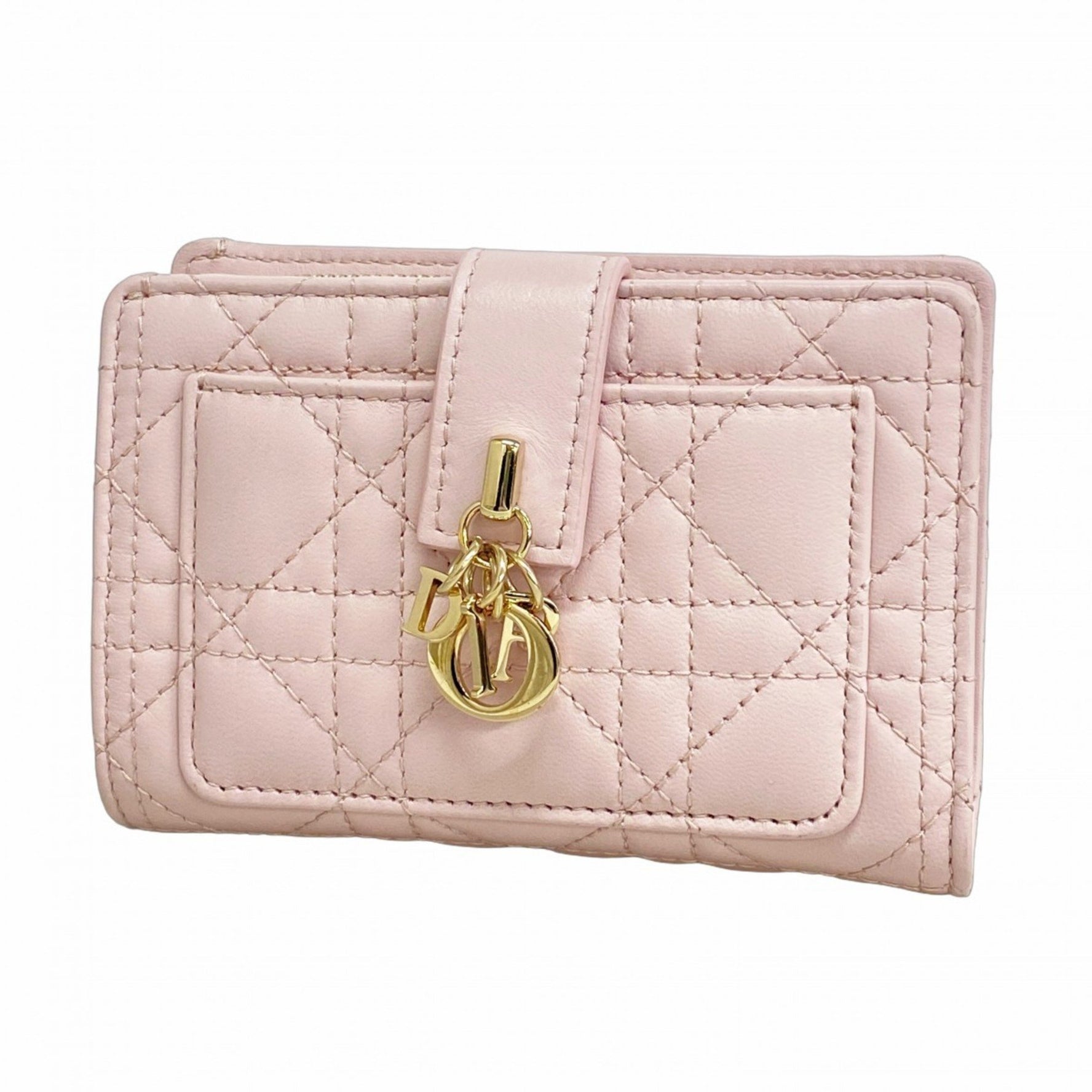 Christian Dior Cannage Leather Wallet, Champagne