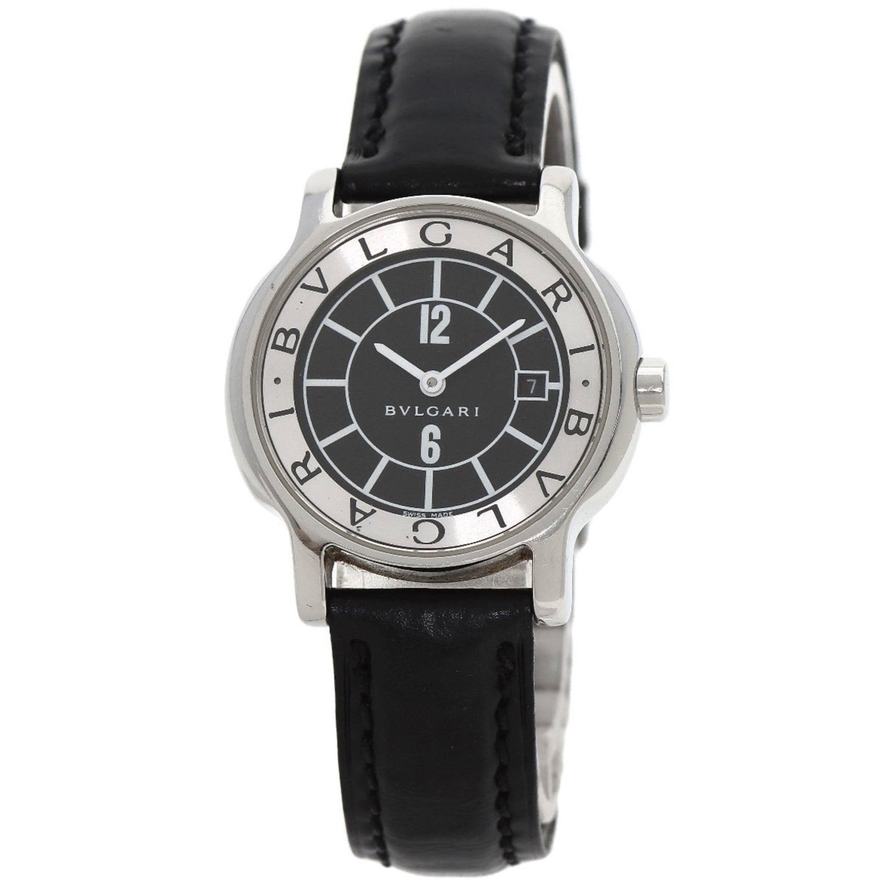 BVLGARI Solotempo Watch Stainless Steel Leather