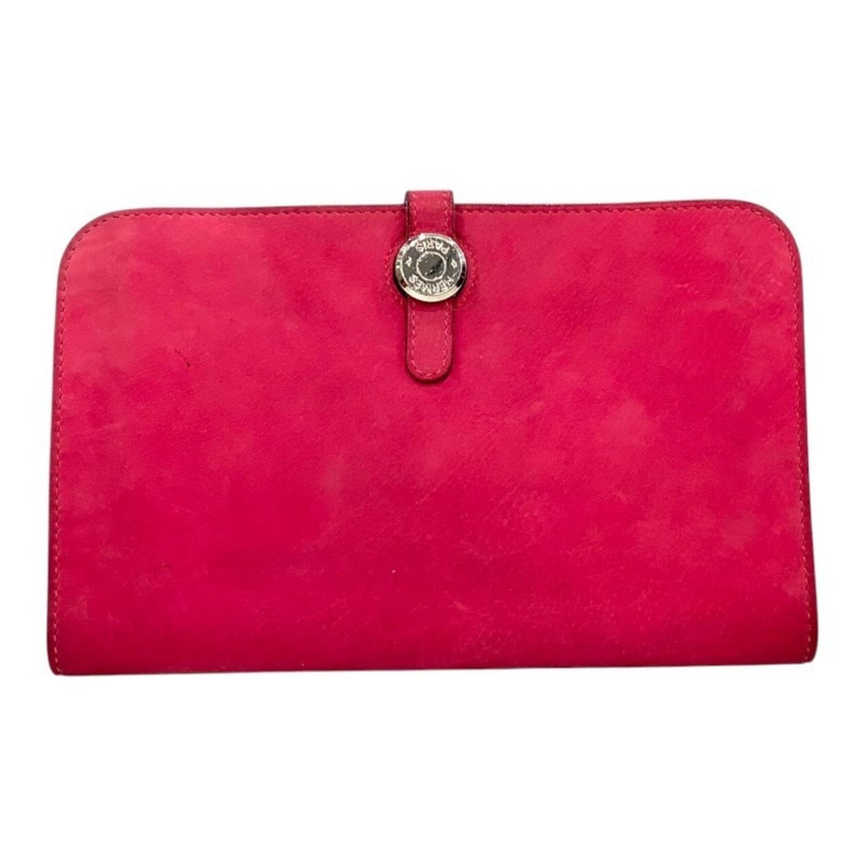 Hermès Dogon GM Rose Shocking Wallet (Missing Coin Purse), Pink, J Stamp