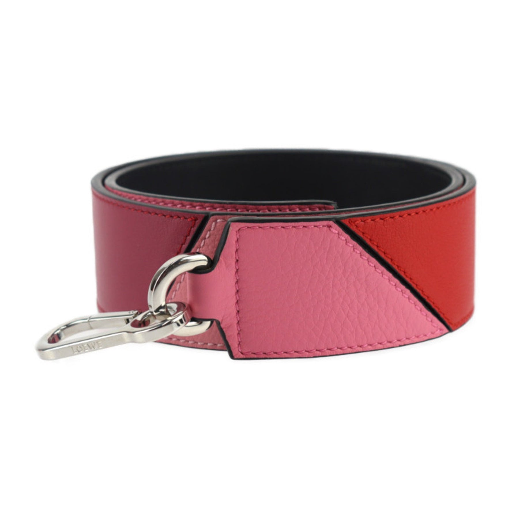 LOEWE Degrade Puzzle Bandouliere 90 Shoulder Strap 125.99UR71 Classic Calfskin Pink Red Purple Black Replacement 2407043008028R1