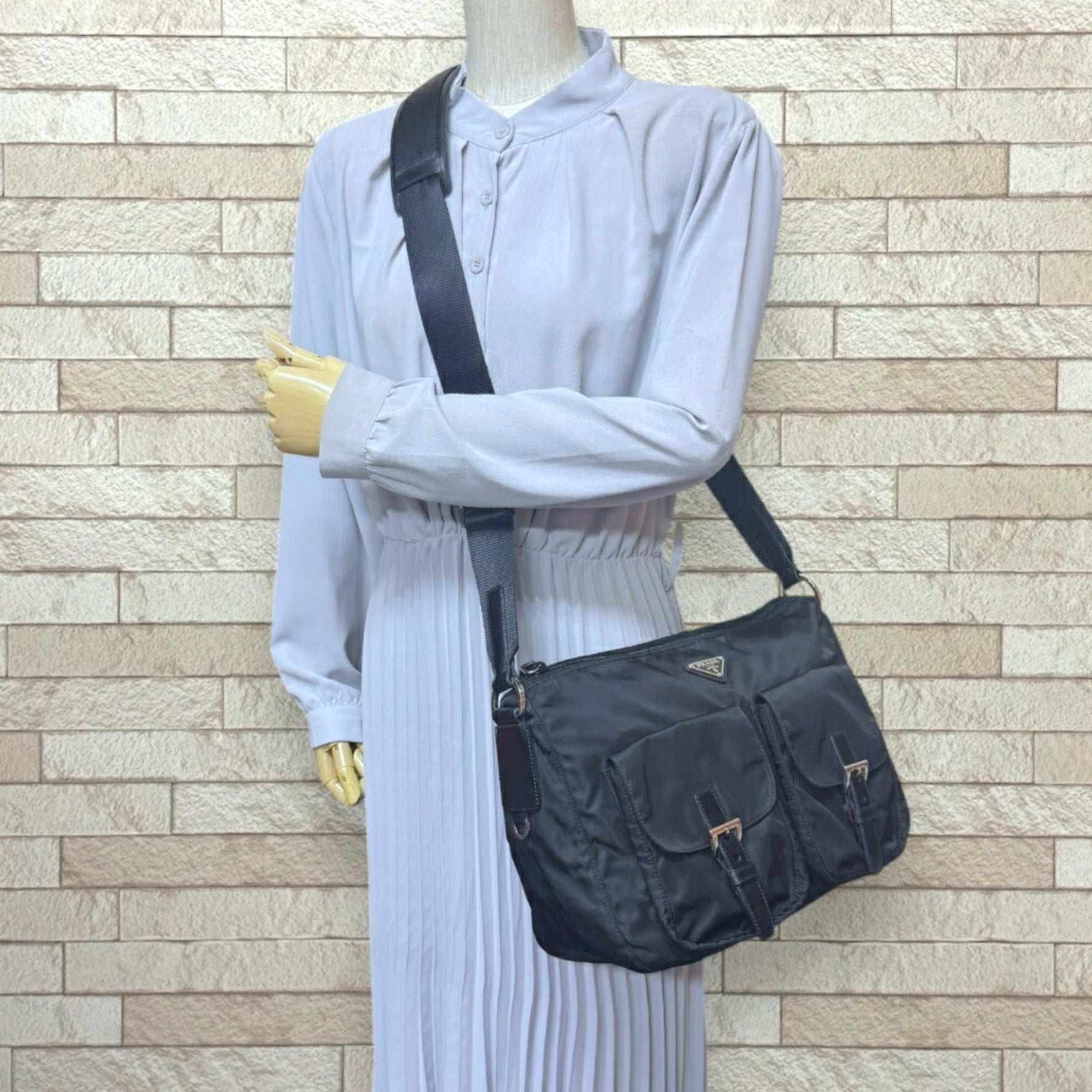 Prada Shoulder Bag Nylon BT0644 Black Women's PRADA