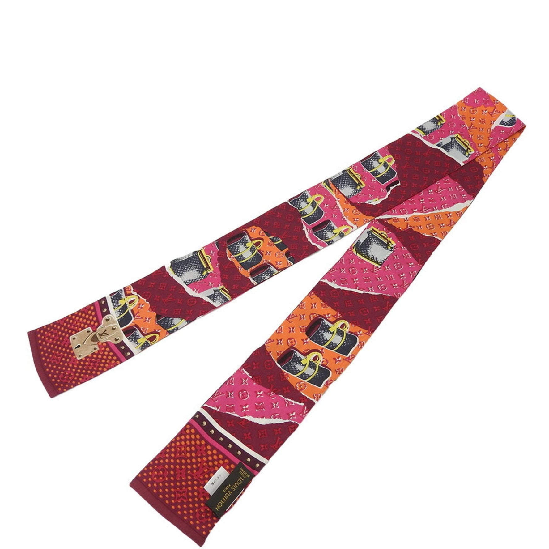 Louis Vuitton Scarf Bandeau Monogram Keepall Pattern 100% Silk Multicolor Accessory Women's LOUIS VUITTON accessory scarf monogram