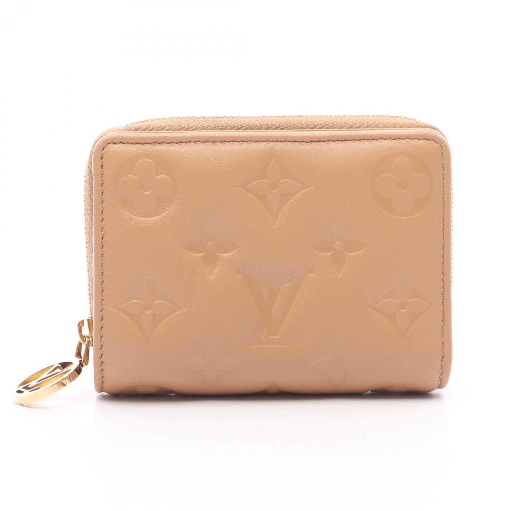 Louis Vuitton Portefeuille Lou Bi-fold Wallet in Monogram Embossed Leather, Beige