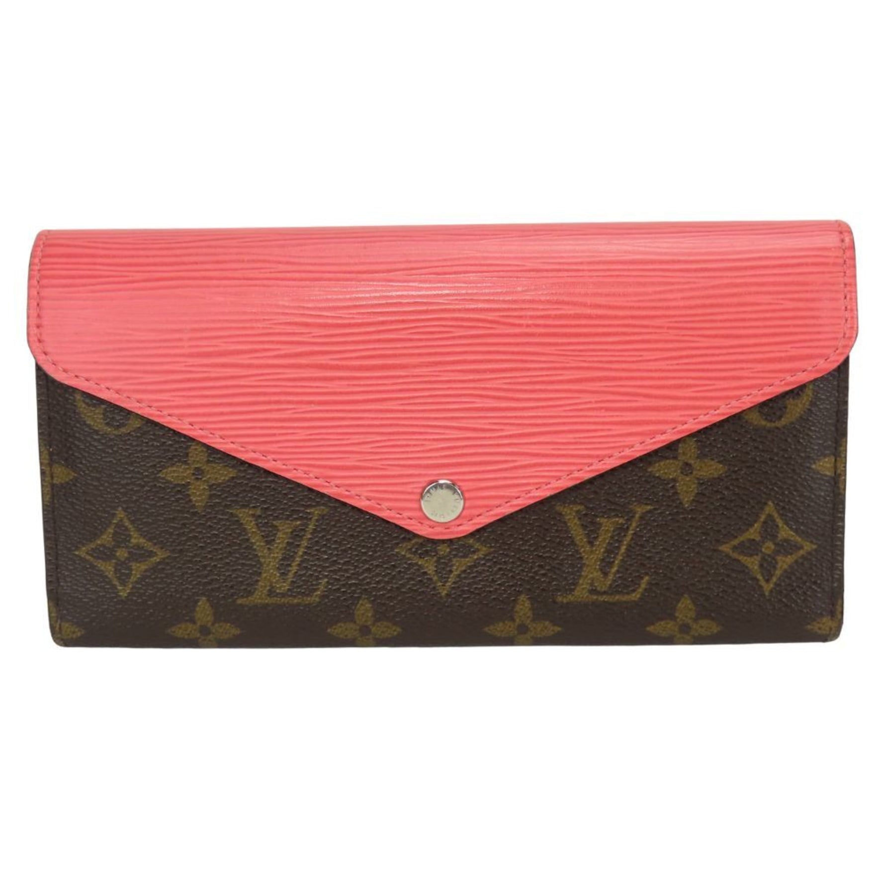 Louis Vuitton Portefeuille Marie Roulon Tri-fold Wallet Epi Leather Monogram Corail Pink Brown Long LOUIS VUITTON