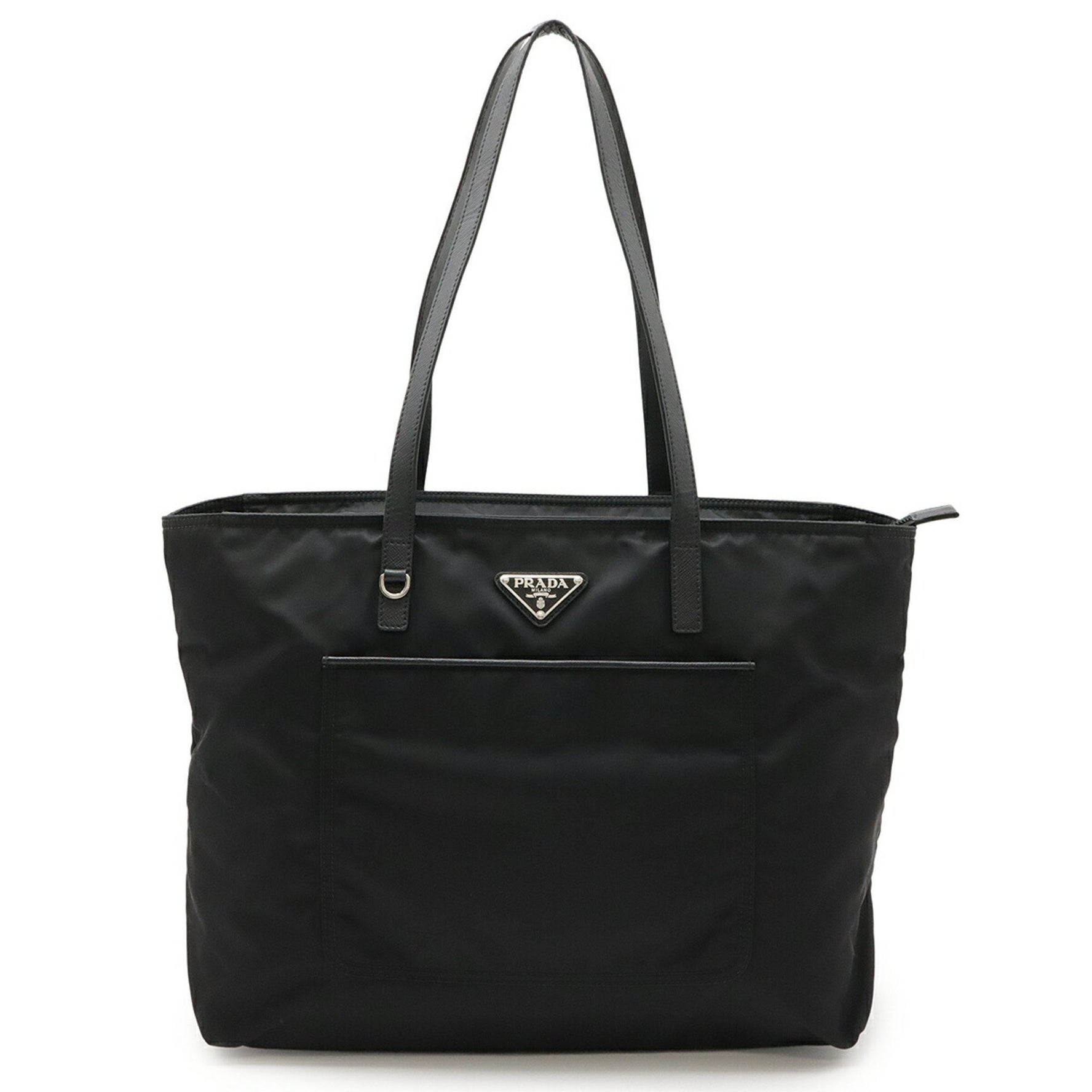 PRADA VELA Tote Bag, Shoulder Tote, Nylon and Leather, Black, Purchased at a Japanese Boutique