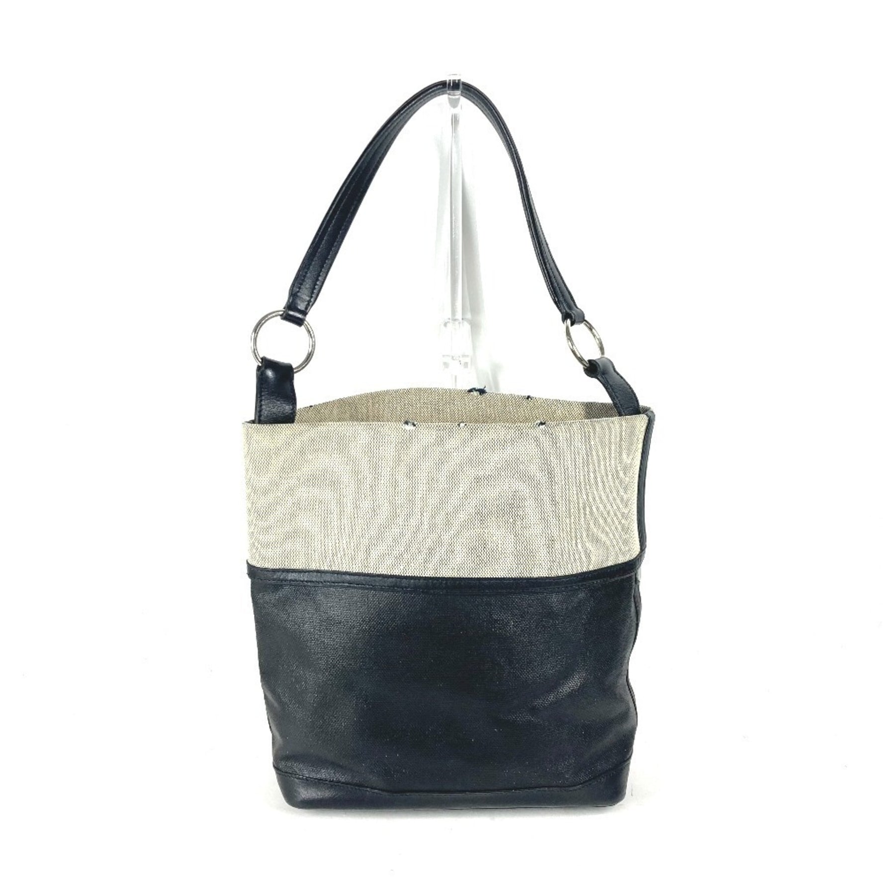 HERMES Korurule 25 Shoulder Tote Bag Toile H Coated Canvas Black