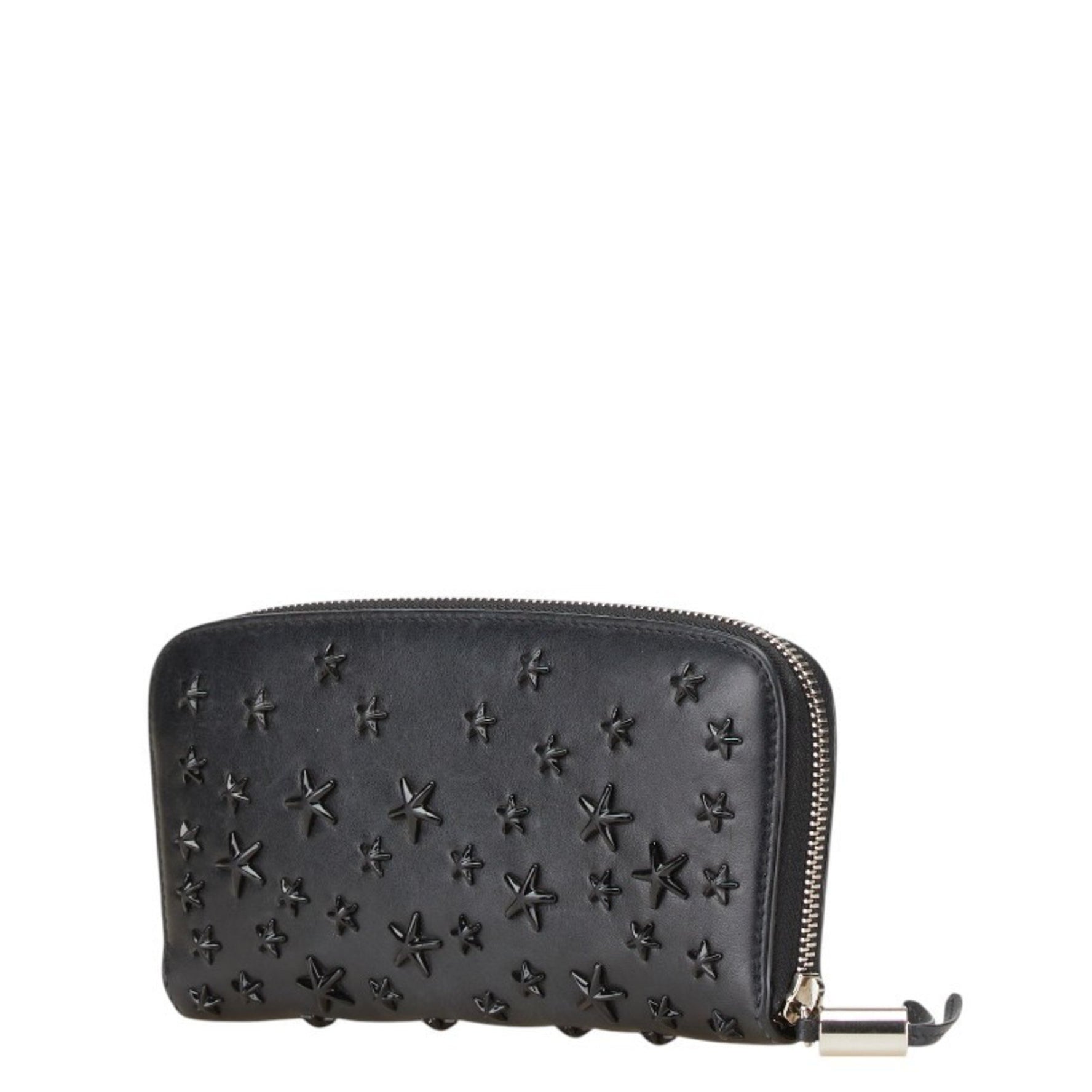 Jimmy Choo Star Studs Round Zip Long Wallet Leather JIMMY CHOO