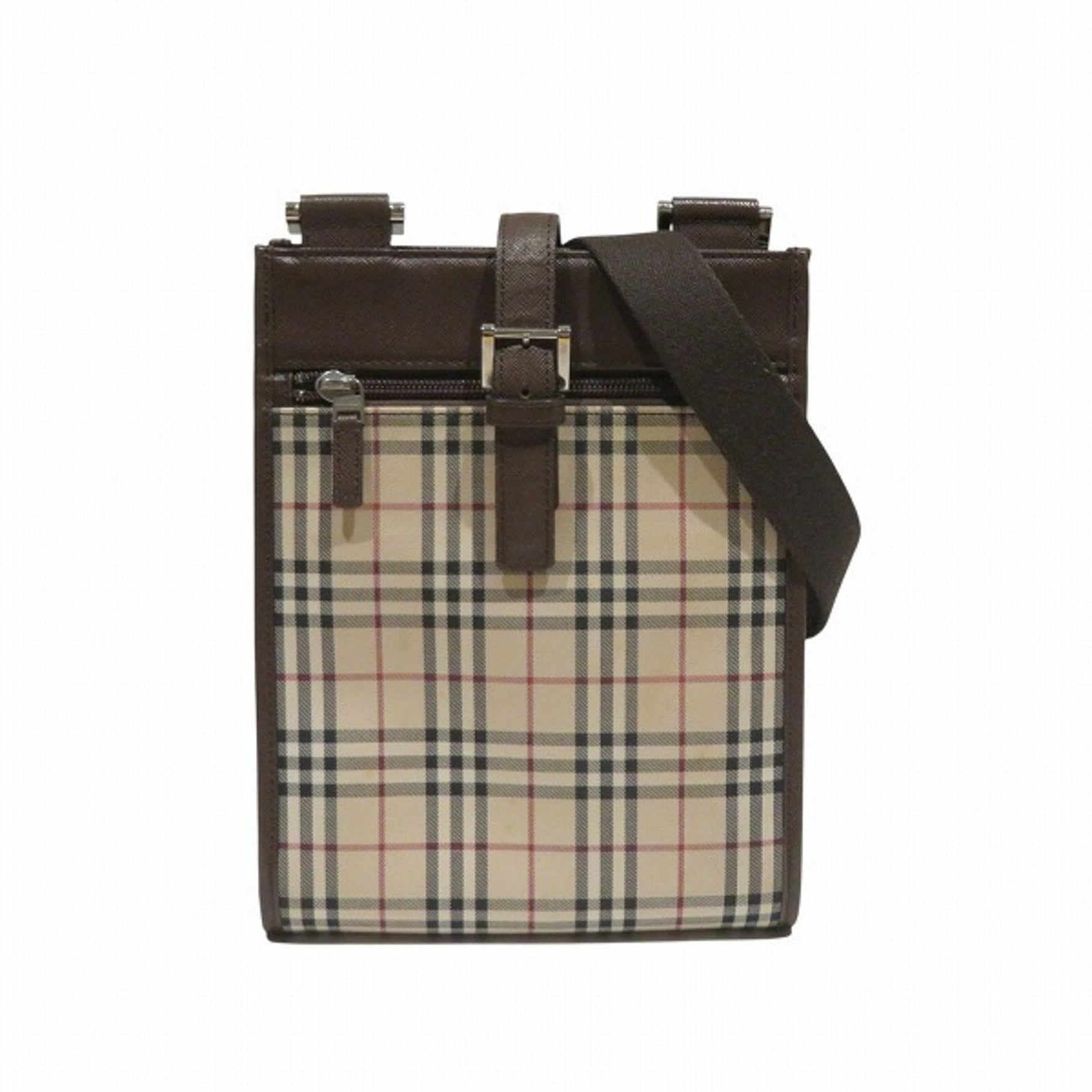 Burberry Nova Check Beige/Brown Canvas/Leather Shoulder Bag for Men and Women