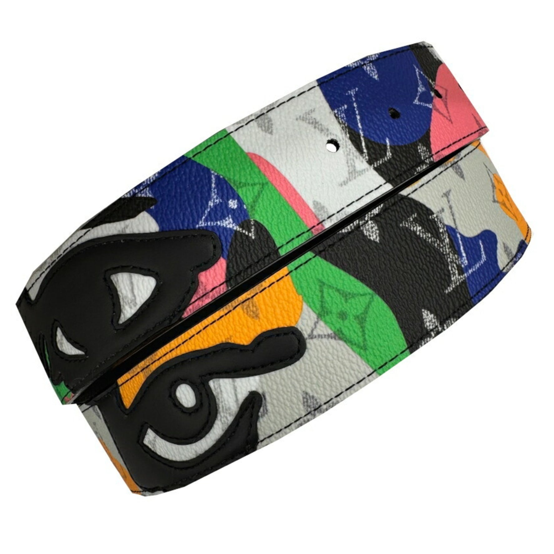 Louis Vuitton Santur Belt LV Initial Monogram Size 85 Multicolor 34