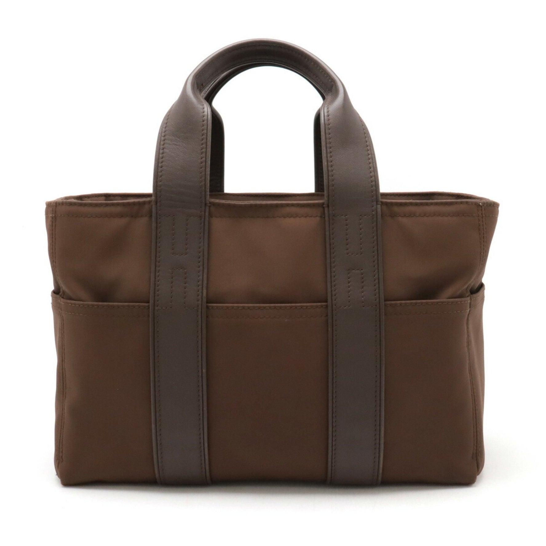 HERMES Acapulco PM Tote bag Handbag Nylon Leather Brown