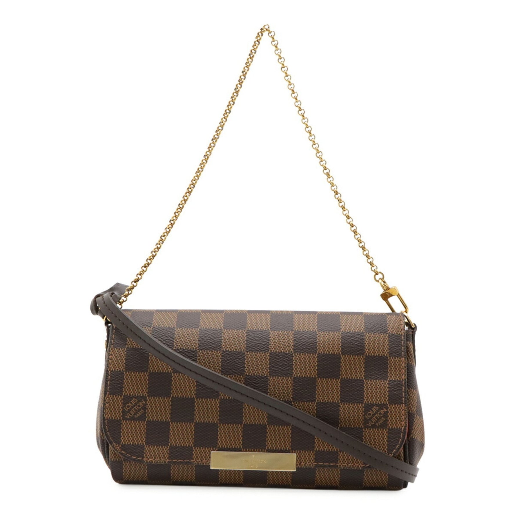 Louis Vuitton Damier Favorite PM Pouch Clutch Bag Chain Shoulder