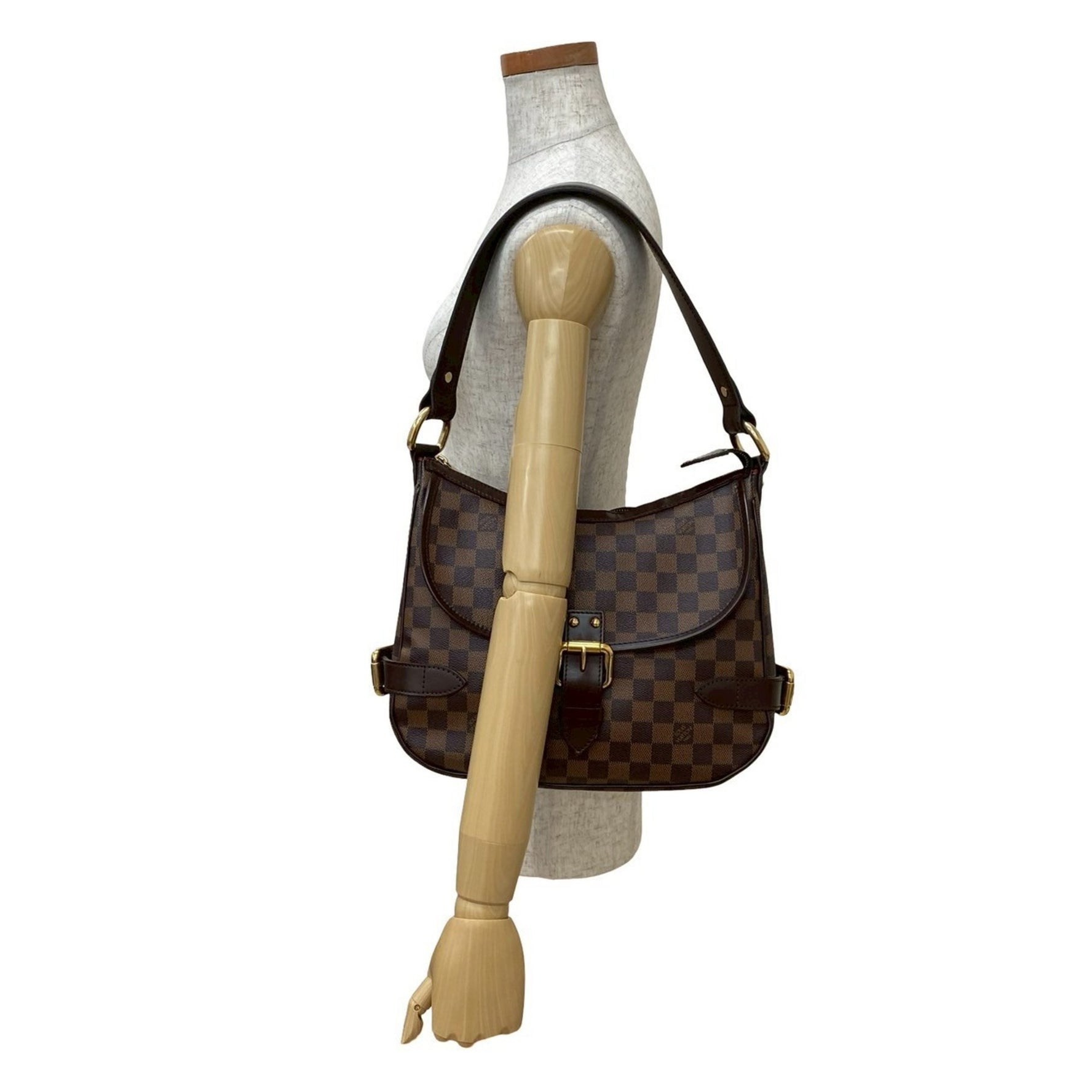 LOUIS VUITTON Highbury Damier Ebene Leather Semi-One Shoulder Bag Tote